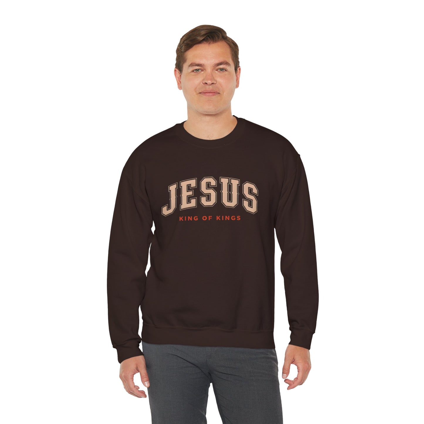 Jesus Crewneck Sweatshirt, Religious Apparel, Christian Gift, Cozy Unisex Sweatshirt, Faith-Based Wardrobe, King of Kings Fashion