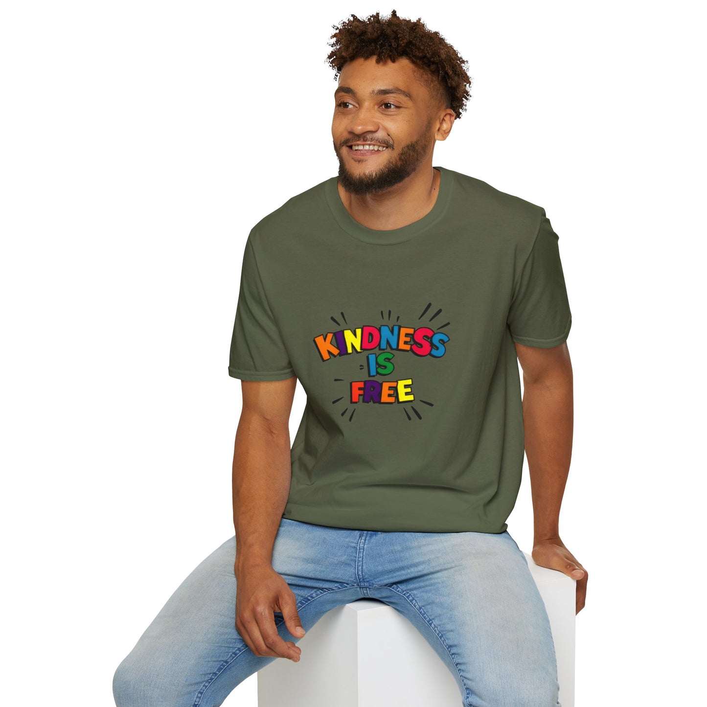 Kindness Is Free Unisex Softstyle T-Shirt | Inspirational Graphic Tee for Everyday Wear, Gifts, and Casual Outfits | Positive Vibes Apparel
