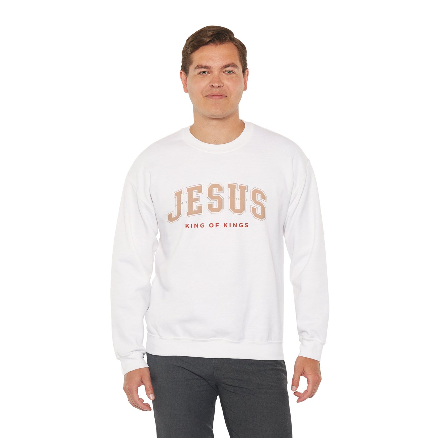 Jesus Crewneck Sweatshirt, Religious Apparel, Christian Gift, Cozy Unisex Sweatshirt, Faith-Based Wardrobe, King of Kings Fashion