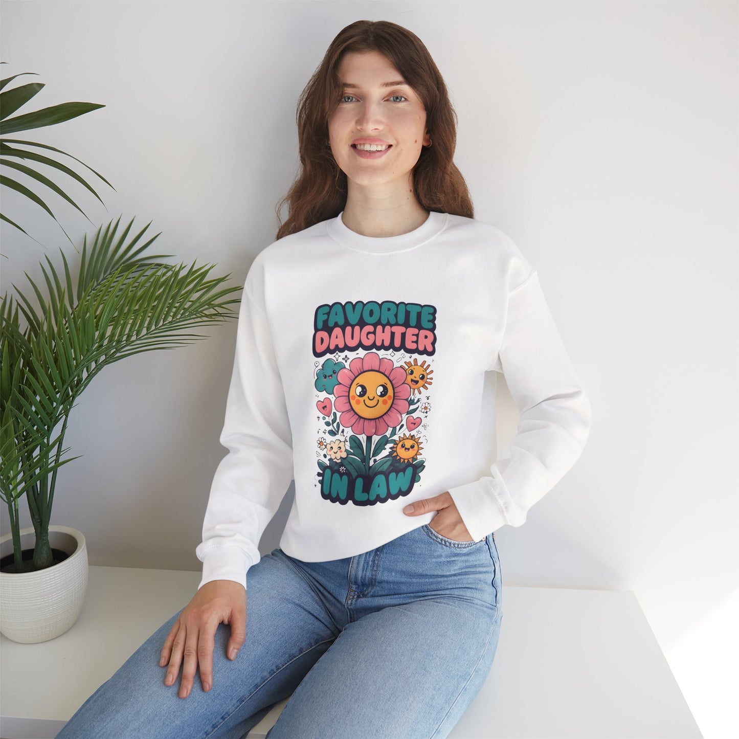 Favorite Daughter in Law Sweatshirt, Gift for Daughter in Law, Floral Crewneck, Cozy Sweatshirt, Birthday Gift, Mother’s Day Gift