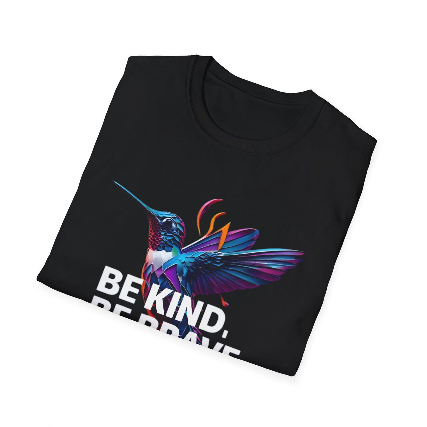 Vibrant Hummingbird T-Shirt, Unisex Softstyle Tee, Colorful Nature Apparel, Eco-Friendly Gift, Casual Wear, Art-Inspired Clothing