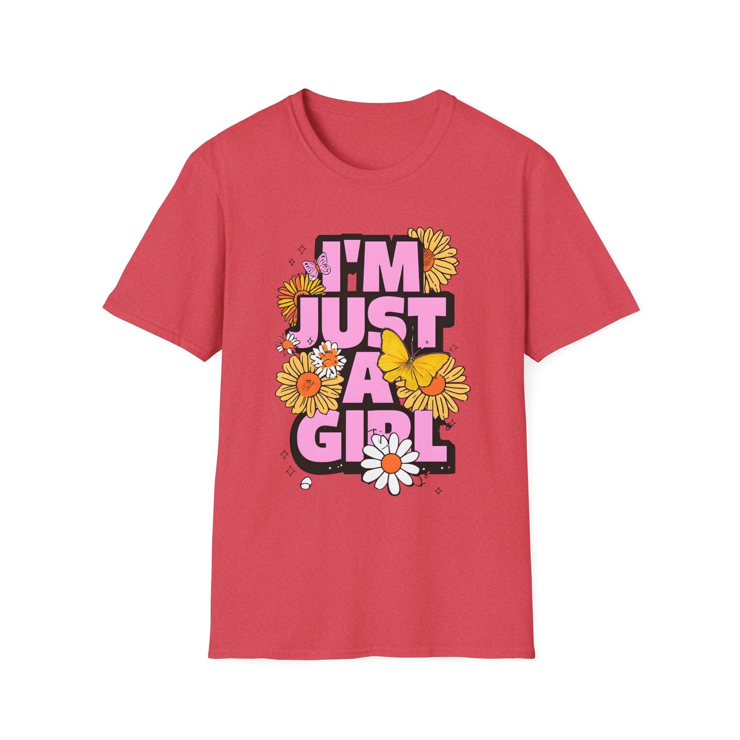 “I'm Just a Girl” Floral Unisex Softstyle T-Shirt – Expressive, Comfortable & Stylish