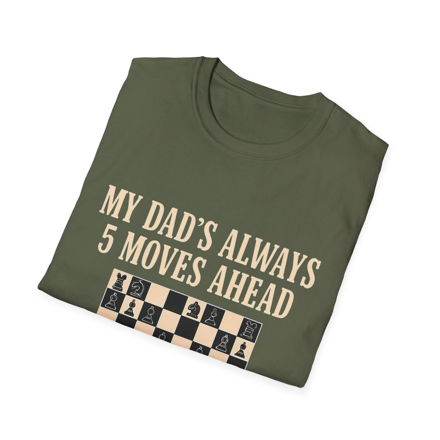 Dad's Chess Move T-Shirt, Unisex Softstyle Tee, Gift for Dad, Father's Day Shirt, Family Fun Apparel, Chess Lover Gift