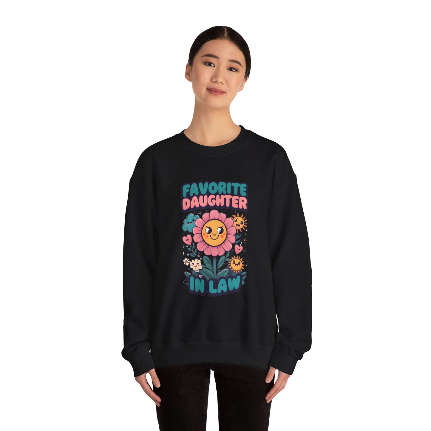 Favorite Daughter in Law Sweatshirt, Gift for Daughter in Law, Floral Crewneck, Cozy Sweatshirt, Birthday Gift, Mother’s Day Gift