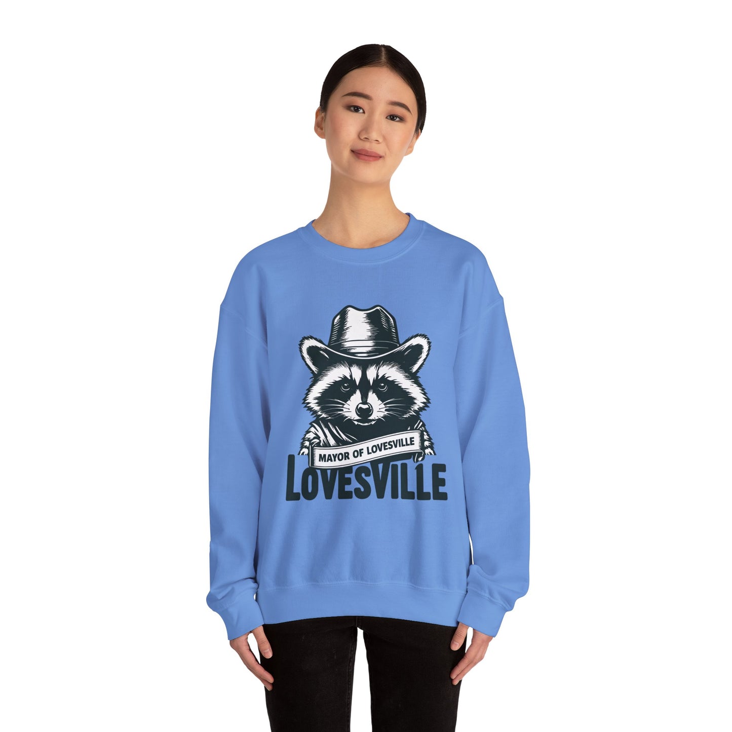 Comfy Mayor of Lovesville Sweatshirt, Casual Unisex Crewneck, Perfect Gift for Animal Lovers, Cozy Style for Holidays, Urban Fashion