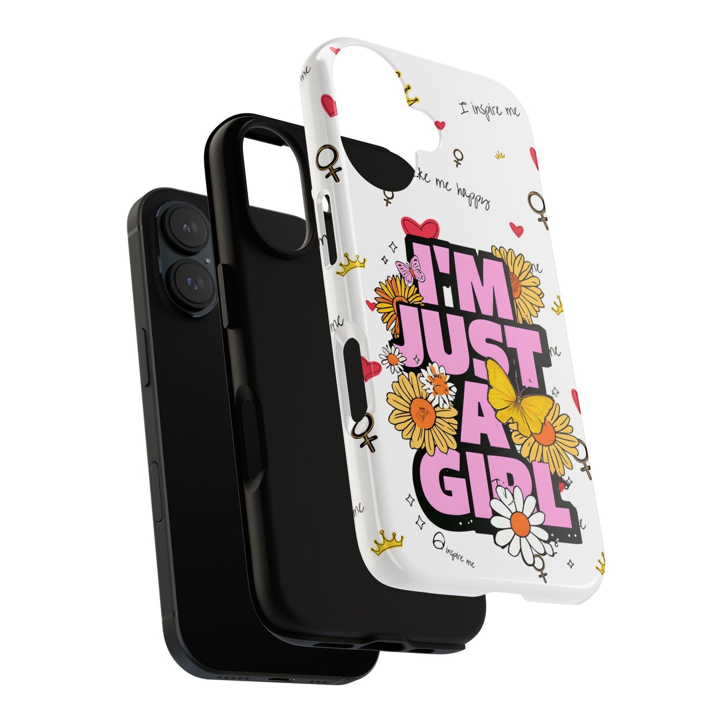 “I'm Just a Girl” Floral iPhone Tough Case – Bold, Beautiful & Protective