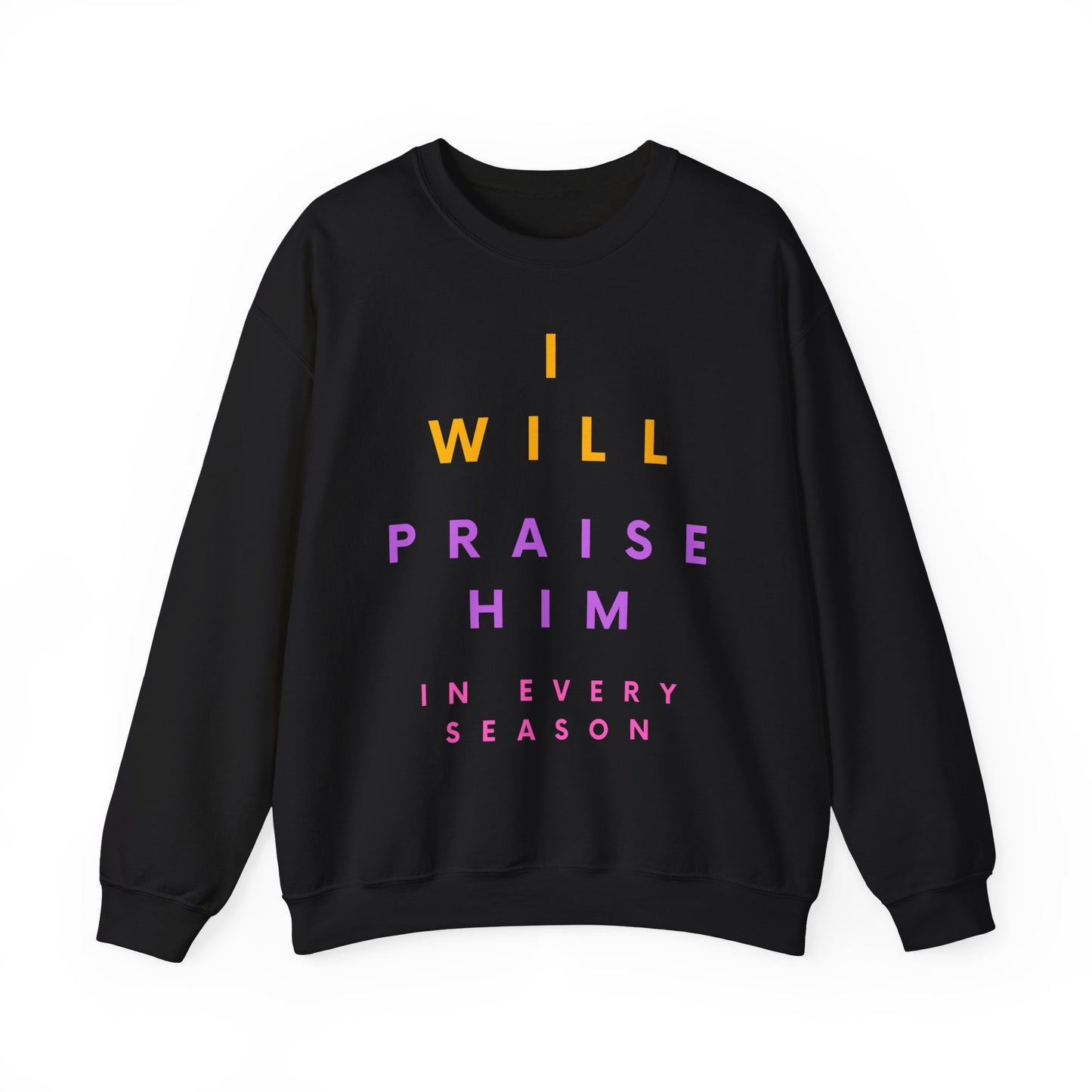 Inspirational Crewneck Sweatshirt - I Will Praise Him, Cozy Gift, Faith-Based Apparel, Everyday Comfort, Religious Sweatshirt