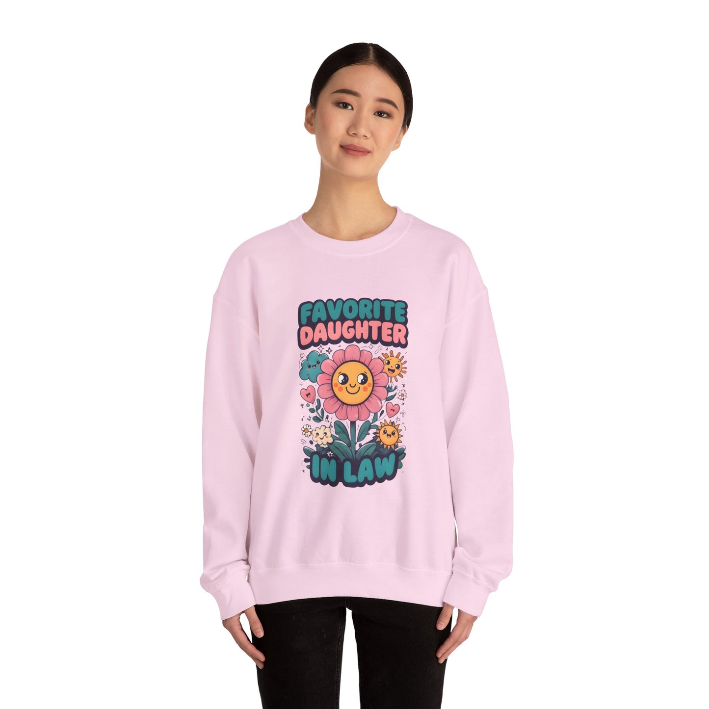 Favorite Daughter in Law Sweatshirt, Gift for Daughter in Law, Floral Crewneck, Cozy Sweatshirt, Birthday Gift, Mother’s Day Gift