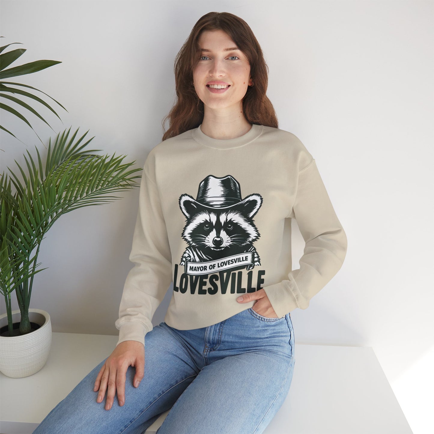 Comfy Mayor of Lovesville Sweatshirt, Casual Unisex Crewneck, Perfect Gift for Animal Lovers, Cozy Style for Holidays, Urban Fashion
