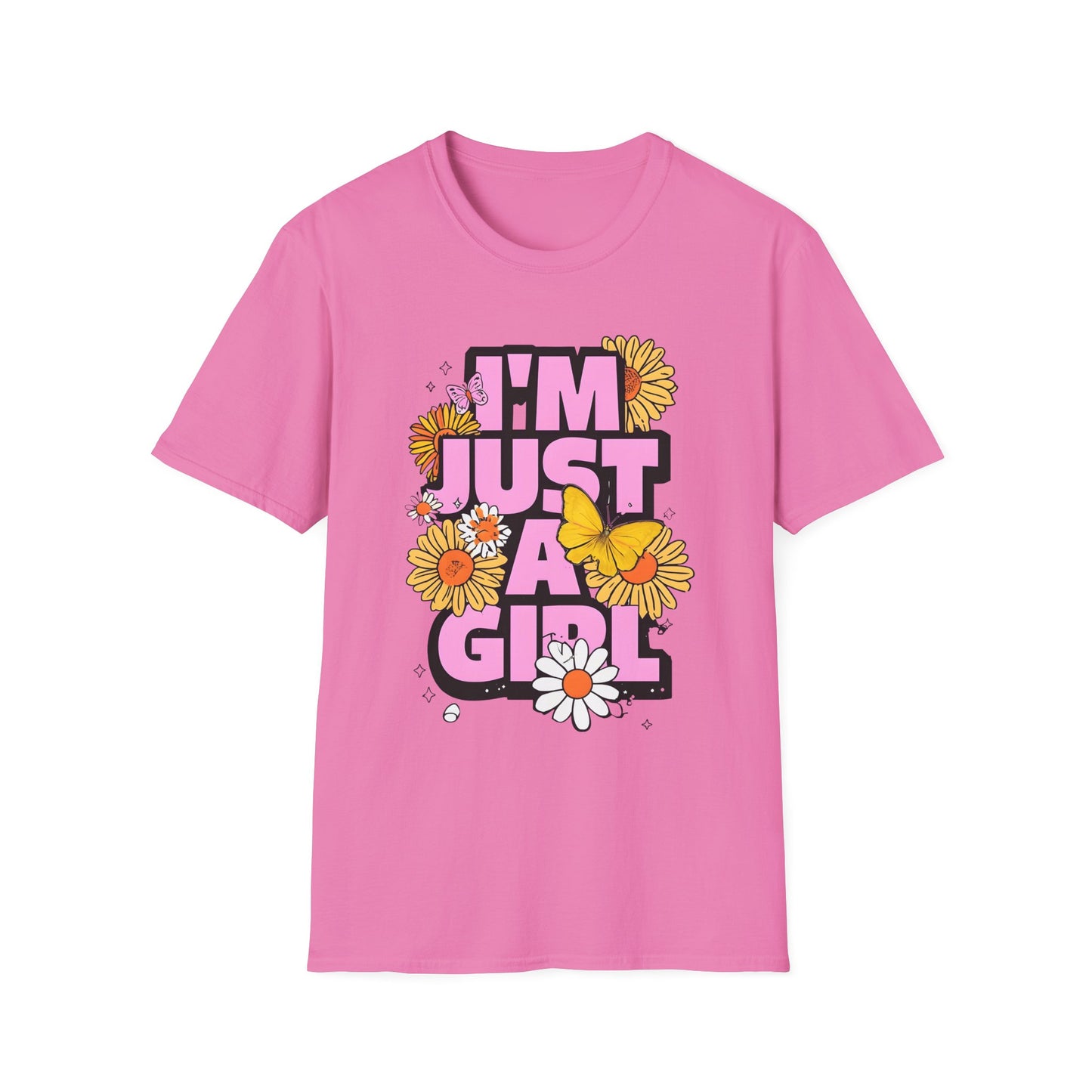 “I'm Just a Girl” Floral Unisex Softstyle T-Shirt – Expressive, Comfortable & Stylish