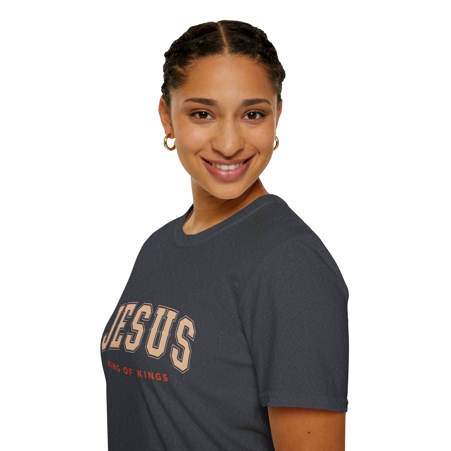 Faith-Inspired Unisex Softstyle T-Shirt - Jesus King of Kings, Christian Apparel, Gift for Believers, Biblical T-Shirt, Religious Fashion