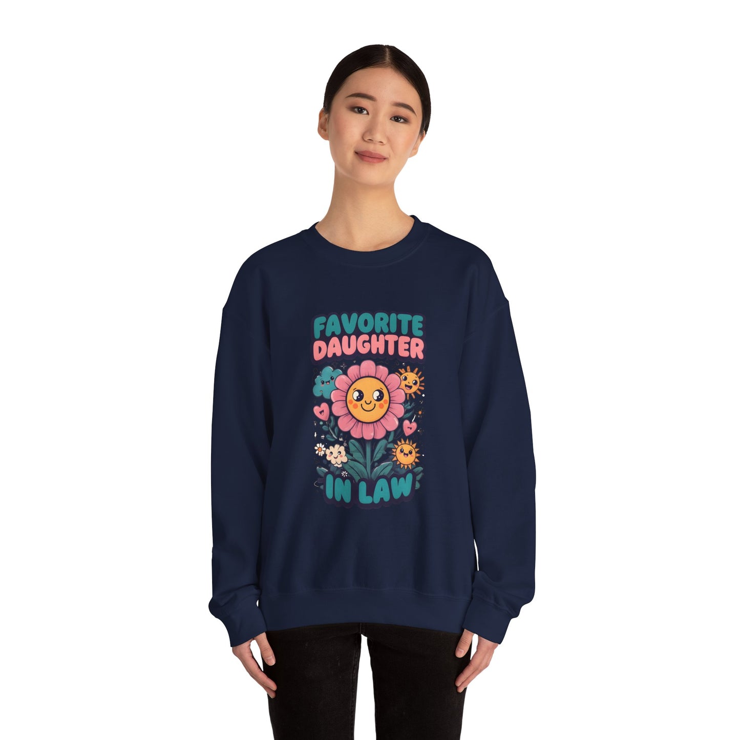 Favorite Daughter in Law Sweatshirt, Gift for Daughter in Law, Floral Crewneck, Cozy Sweatshirt, Birthday Gift, Mother’s Day Gift