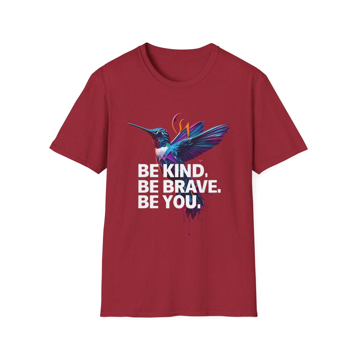 Vibrant Hummingbird T-Shirt, Unisex Softstyle Tee, Colorful Nature Apparel, Eco-Friendly Gift, Casual Wear, Art-Inspired Clothing