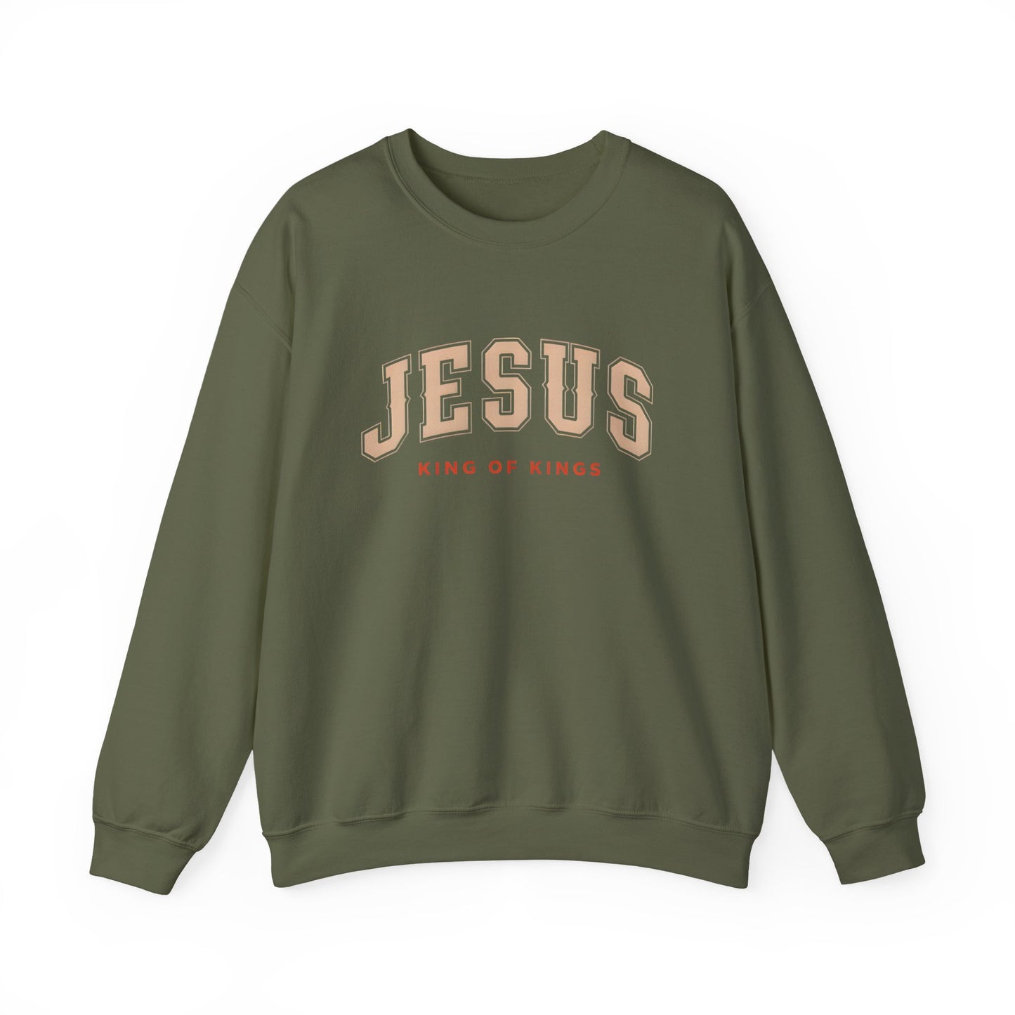 Jesus Crewneck Sweatshirt, Religious Apparel, Christian Gift, Cozy Unisex Sweatshirt, Faith-Based Wardrobe, King of Kings Fashion