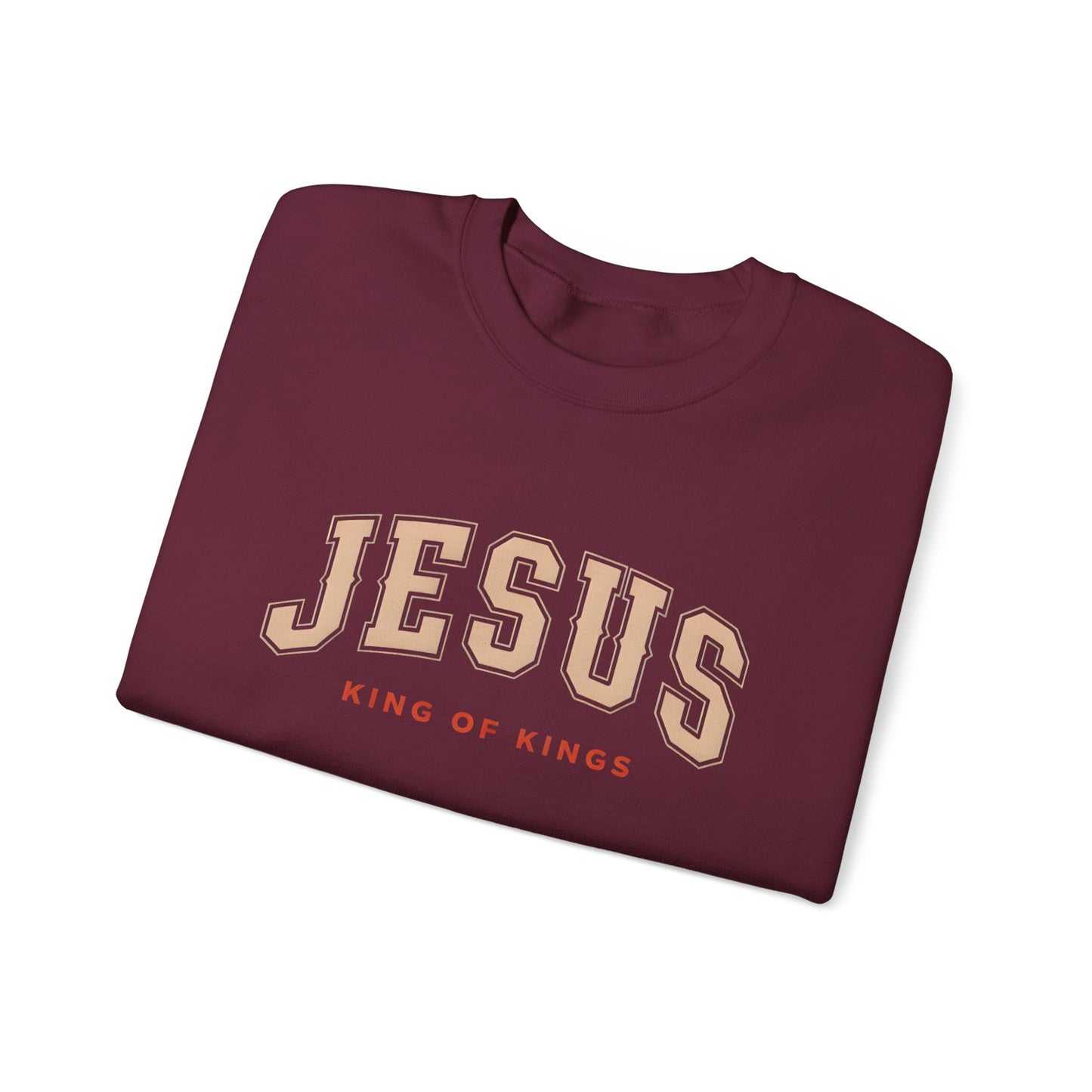 Jesus Crewneck Sweatshirt, Religious Apparel, Christian Gift, Cozy Unisex Sweatshirt, Faith-Based Wardrobe, King of Kings Fashion