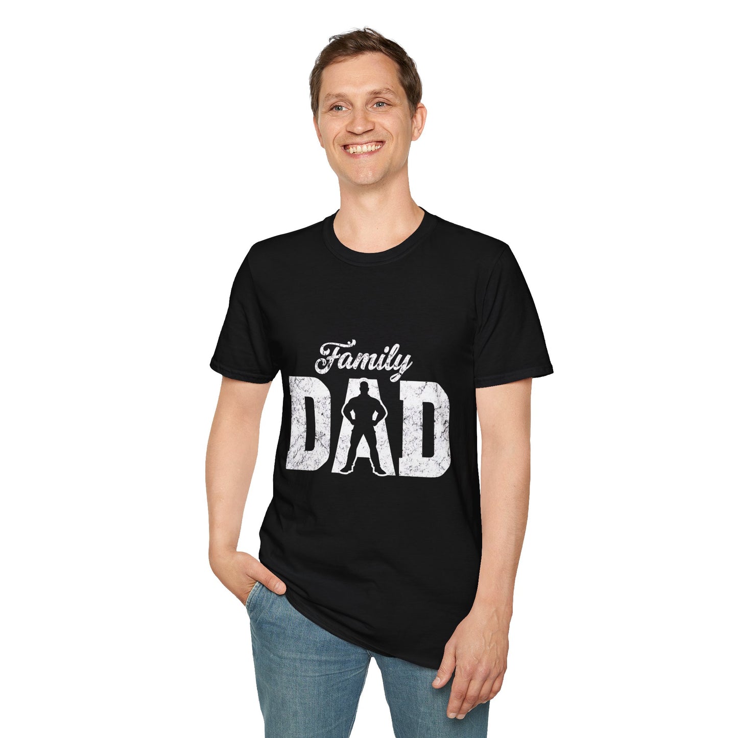 Family Dad Unisex Softstyle T-Shirt - Perfect Father's Day Gift, Dad Casual Wear, Family Reunion Outfits, Everyday Comfort