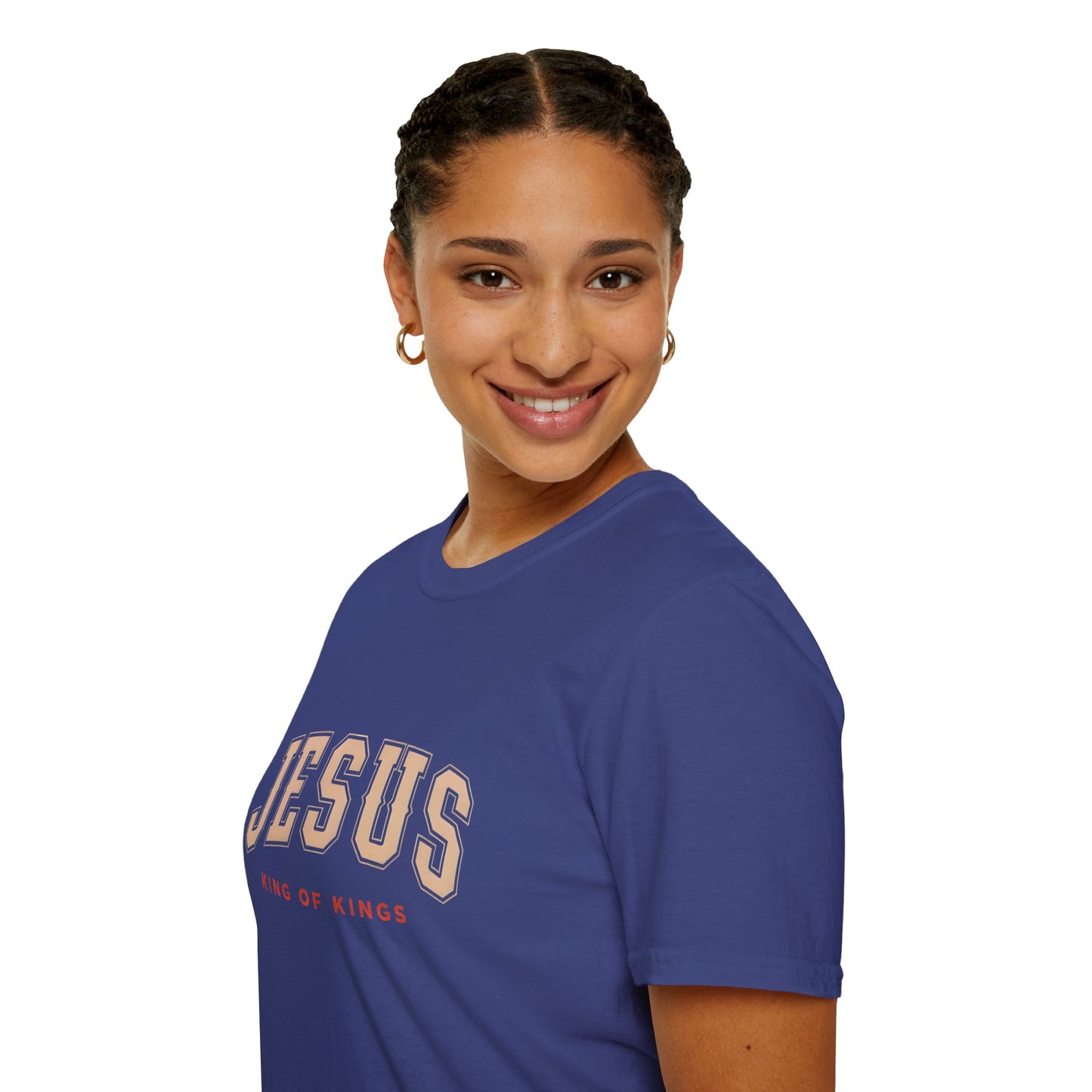 Faith-Inspired Unisex Softstyle T-Shirt - Jesus King of Kings, Christian Apparel, Gift for Believers, Biblical T-Shirt, Religious Fashion