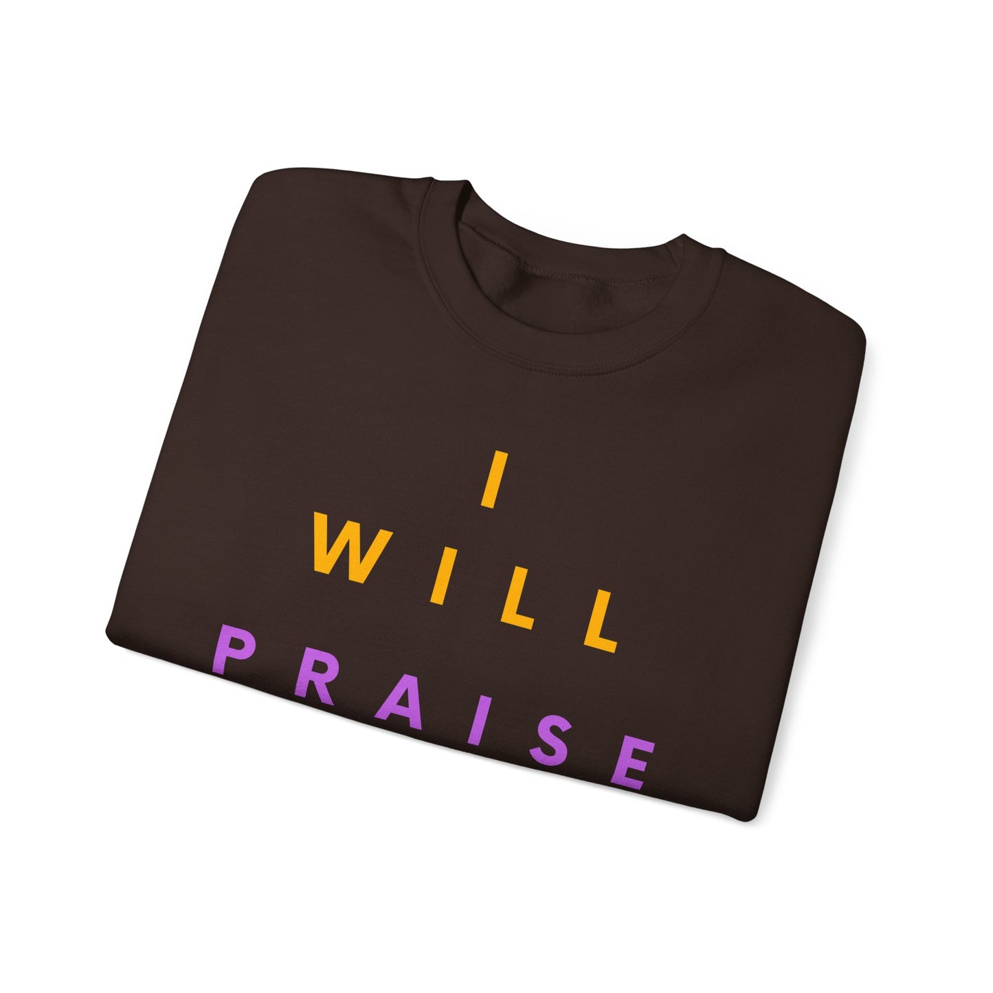 Inspirational Crewneck Sweatshirt - I Will Praise Him, Cozy Gift, Faith-Based Apparel, Everyday Comfort, Religious Sweatshirt