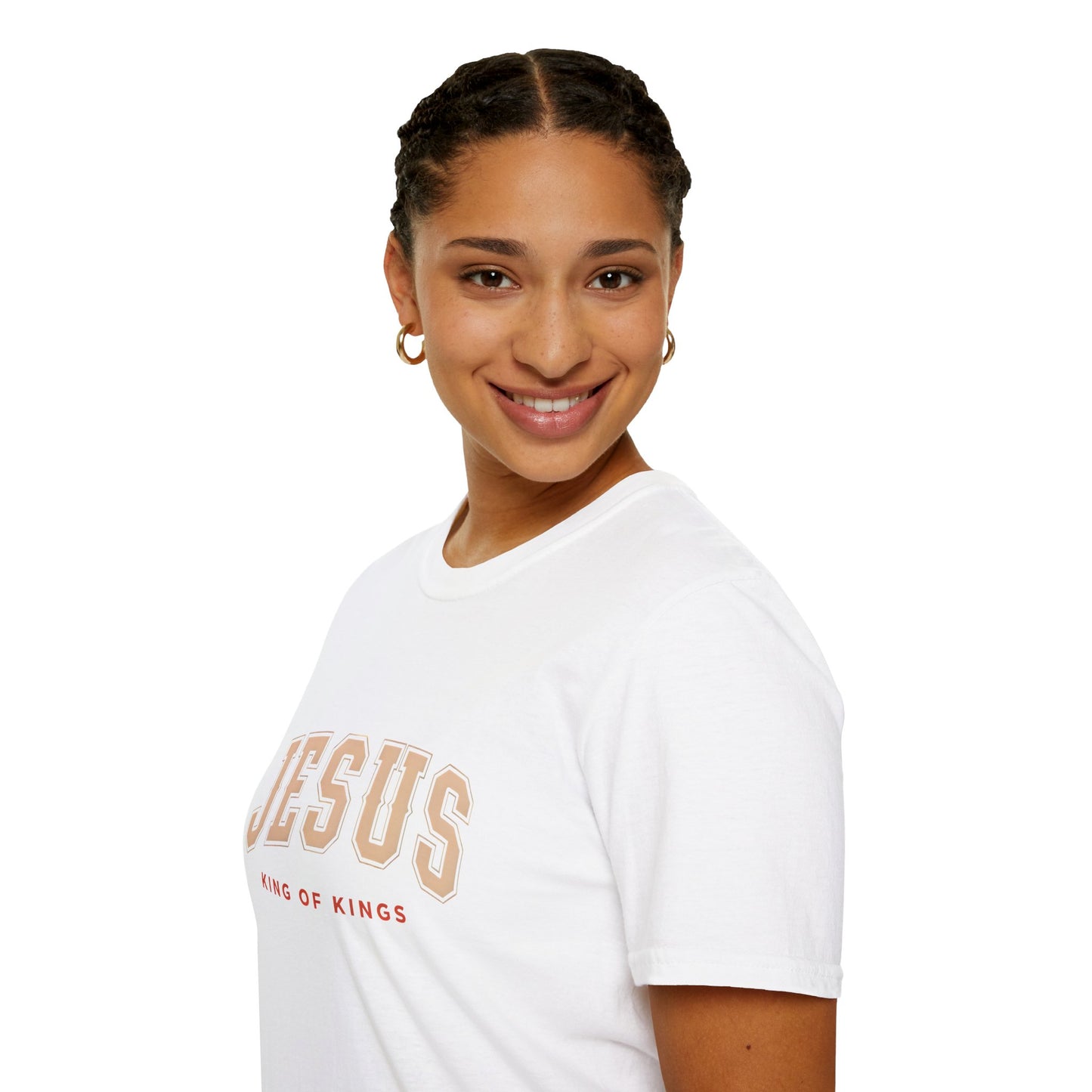 Faith-Inspired Unisex Softstyle T-Shirt - Jesus King of Kings, Christian Apparel, Gift for Believers, Biblical T-Shirt, Religious Fashion