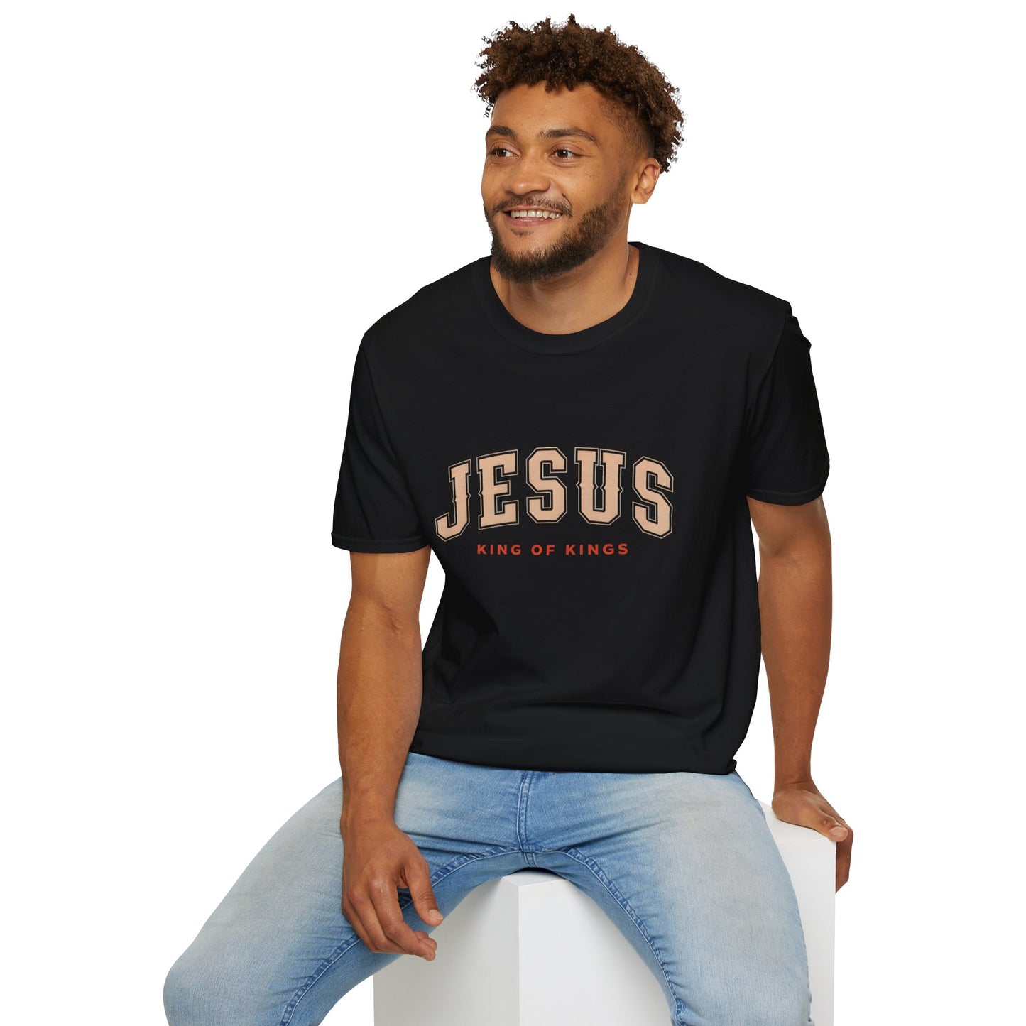 Faith-Inspired Unisex Softstyle T-Shirt - Jesus King of Kings, Christian Apparel, Gift for Believers, Biblical T-Shirt, Religious Fashion