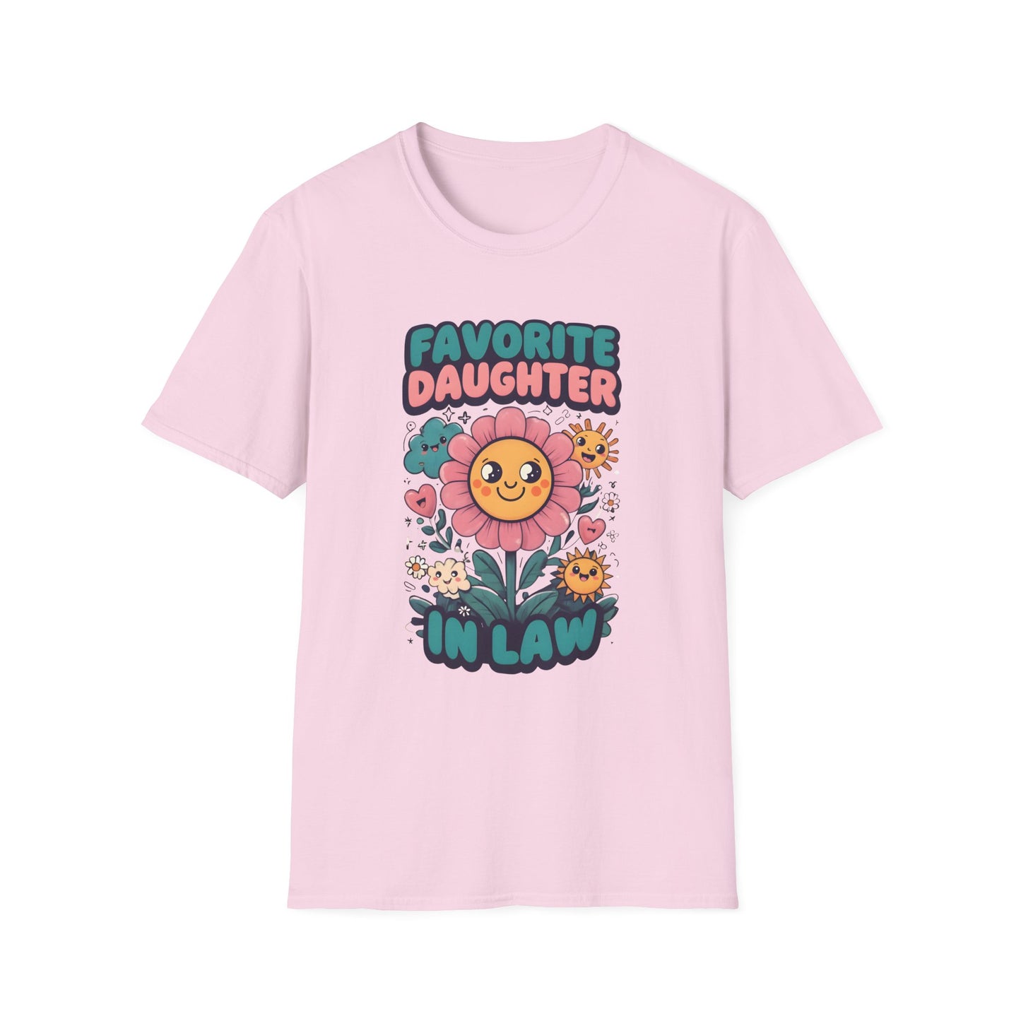 Favorite Daughter in Law Flower T-Shirt, Unisex Graphic Tee, Mother's Day Gift, Family Reunion Shirt, Cute Casual Wear, Spring Fashion