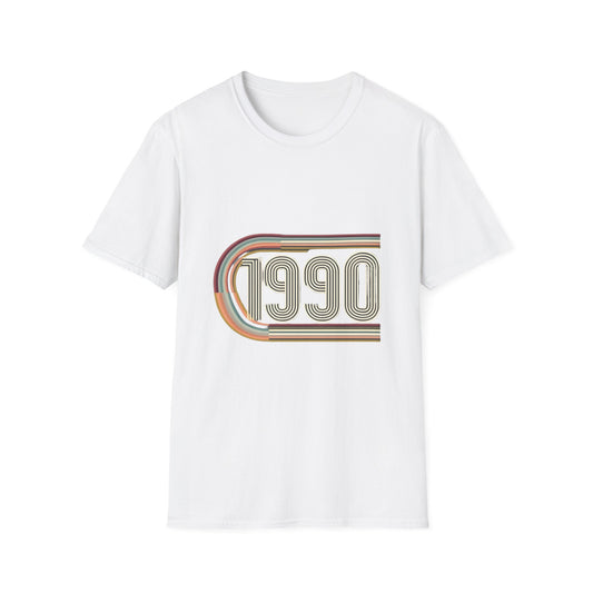 Retro 1990 Unisex Softstyle T-Shirt | Vintage Style Tee, 90s Nostalgia Shirt, Gift for 90s Kids, Casual Wear, Birthday Present