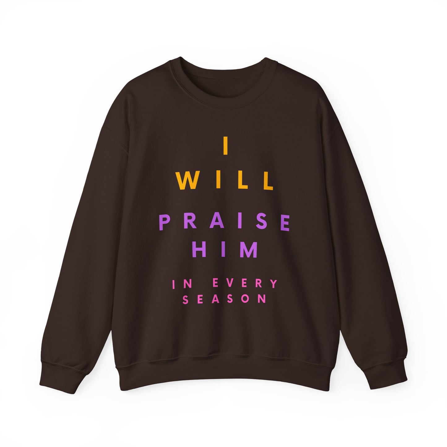 Inspirational Crewneck Sweatshirt - I Will Praise Him, Cozy Gift, Faith-Based Apparel, Everyday Comfort, Religious Sweatshirt