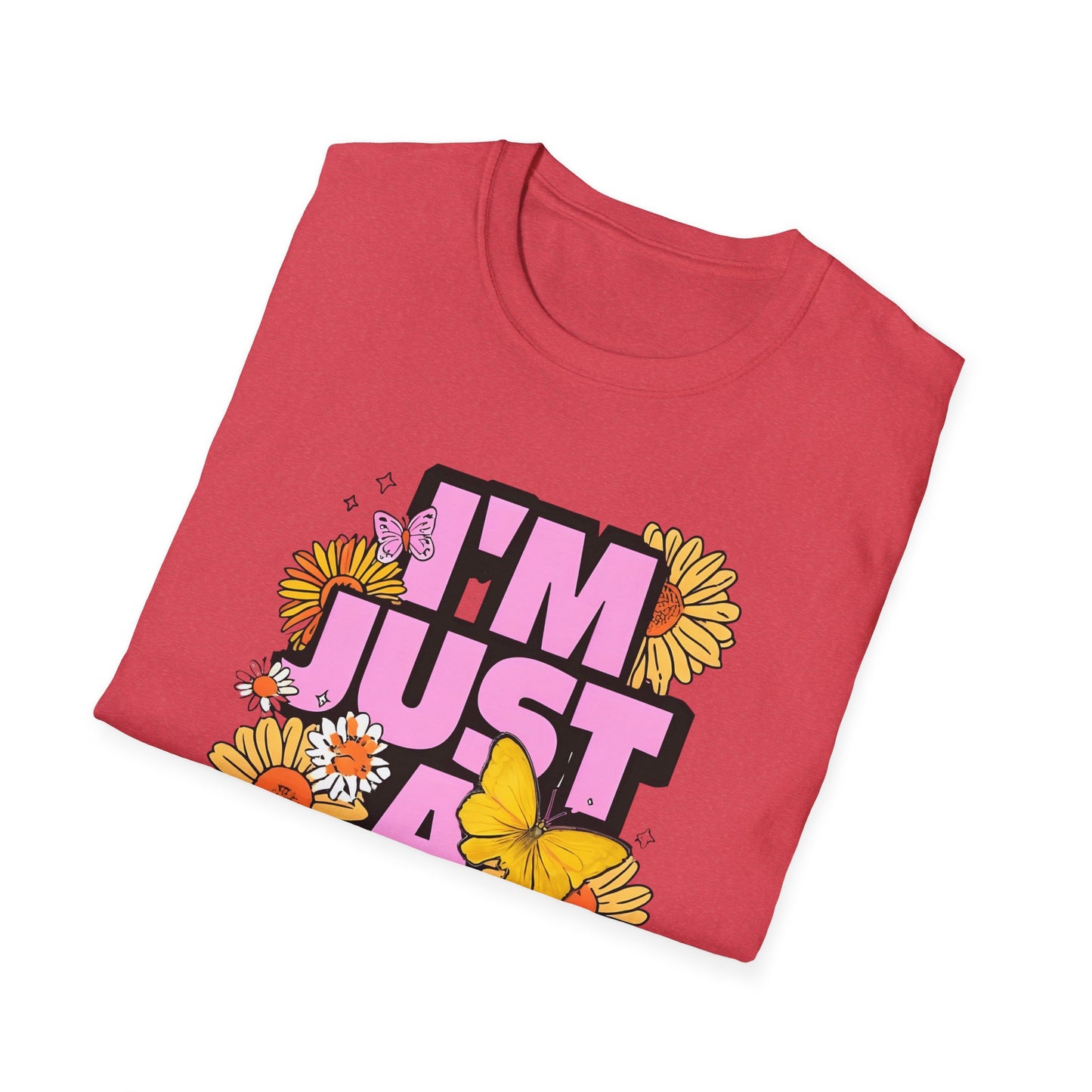 “I'm Just a Girl” Floral Unisex Softstyle T-Shirt – Expressive, Comfortable & Stylish