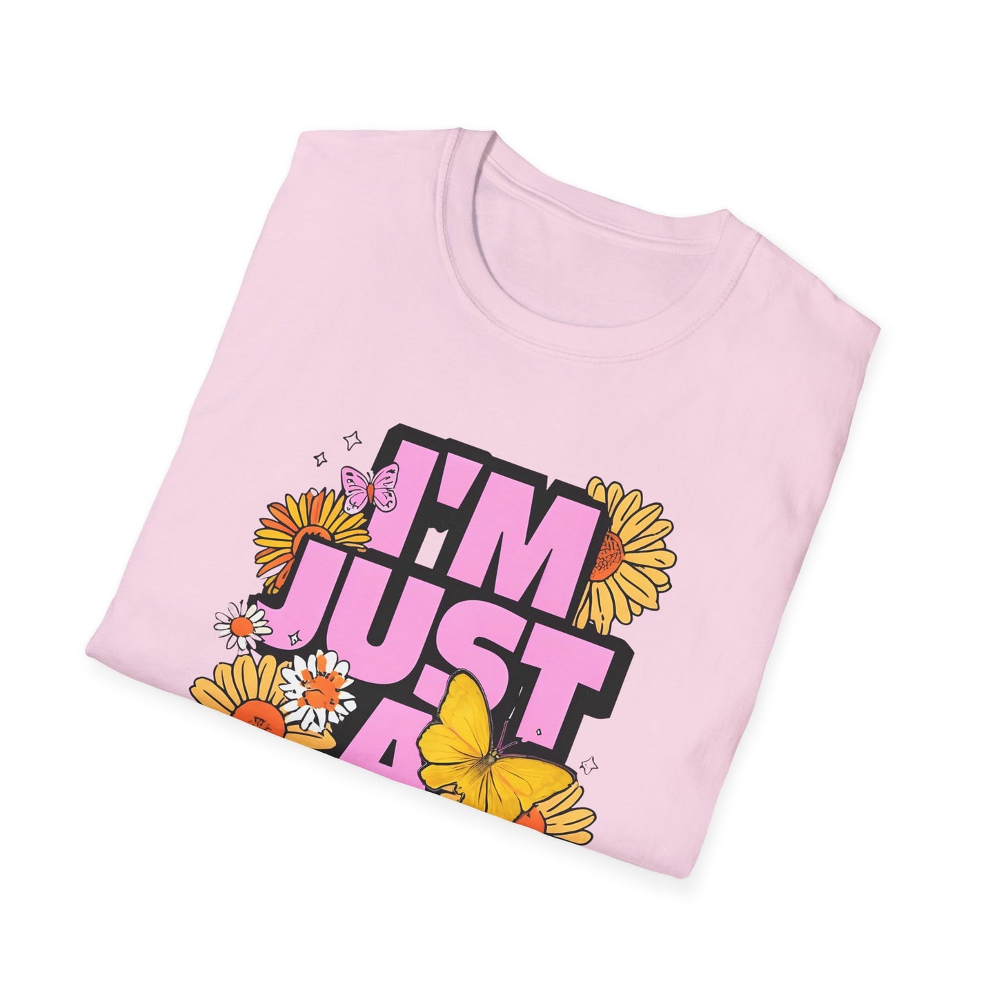 “I'm Just a Girl” Floral Unisex Softstyle T-Shirt – Expressive, Comfortable & Stylish