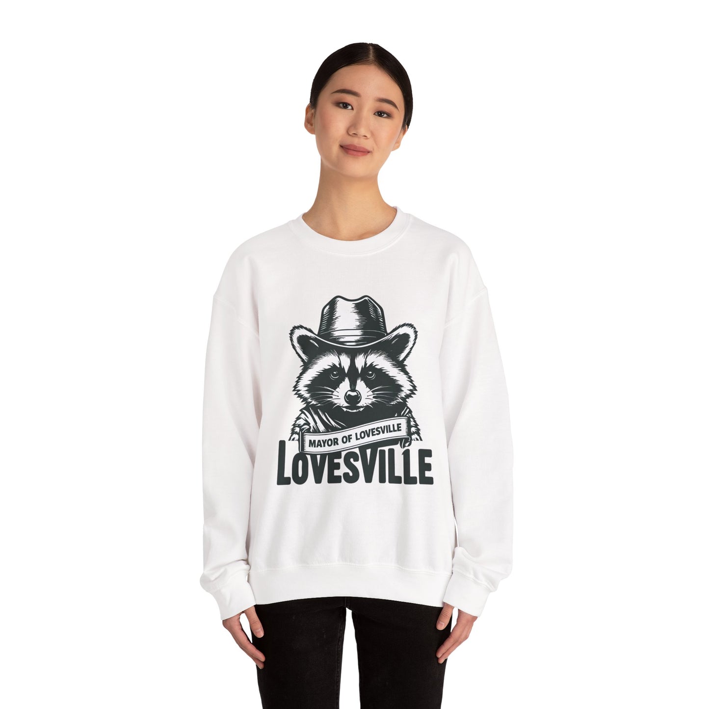 Comfy Mayor of Lovesville Sweatshirt, Casual Unisex Crewneck, Perfect Gift for Animal Lovers, Cozy Style for Holidays, Urban Fashion