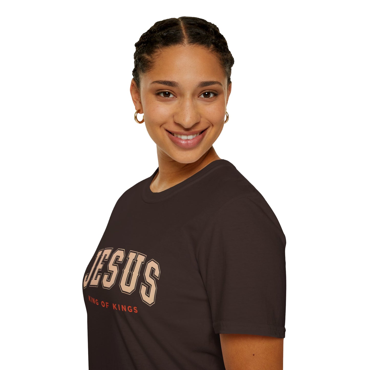 Faith-Inspired Unisex Softstyle T-Shirt - Jesus King of Kings, Christian Apparel, Gift for Believers, Biblical T-Shirt, Religious Fashion