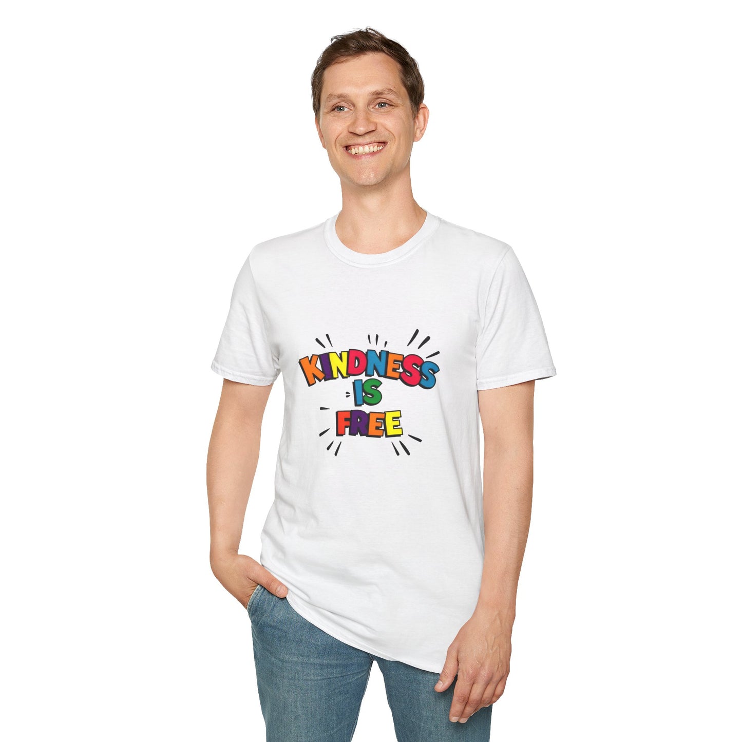 Kindness Is Free Unisex Softstyle T-Shirt | Inspirational Graphic Tee for Everyday Wear, Gifts, and Casual Outfits | Positive Vibes Apparel