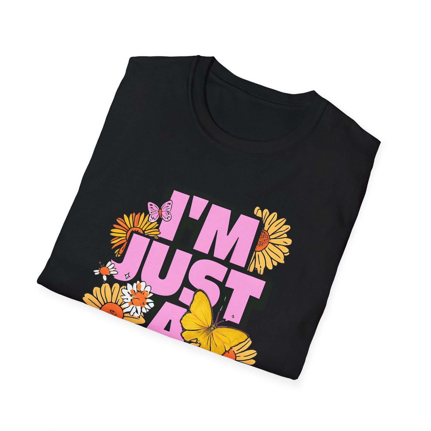 “I'm Just a Girl” Floral Unisex Softstyle T-Shirt – Expressive, Comfortable & Stylish