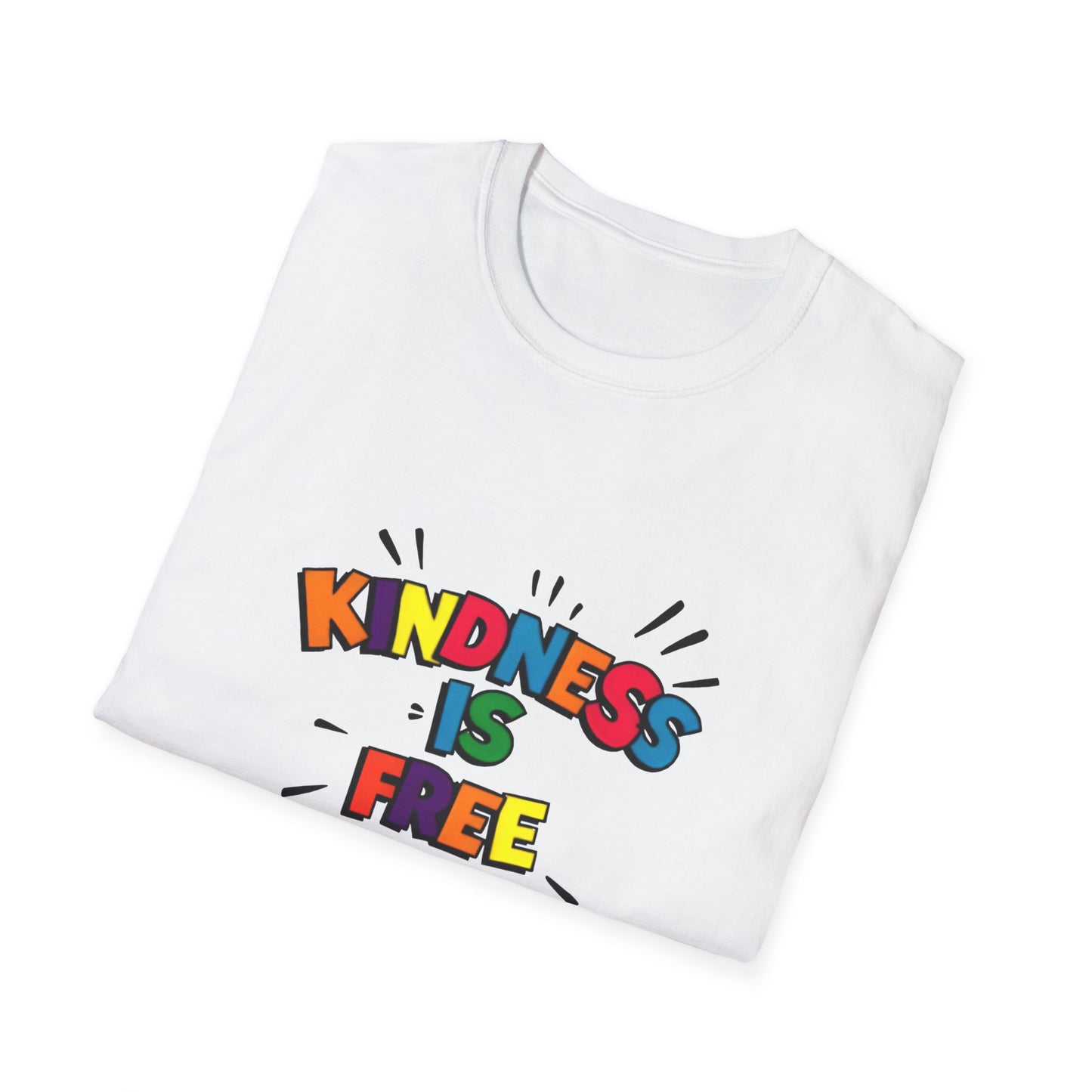 Kindness Is Free Unisex Softstyle T-Shirt | Inspirational Graphic Tee for Everyday Wear, Gifts, and Casual Outfits | Positive Vibes Apparel