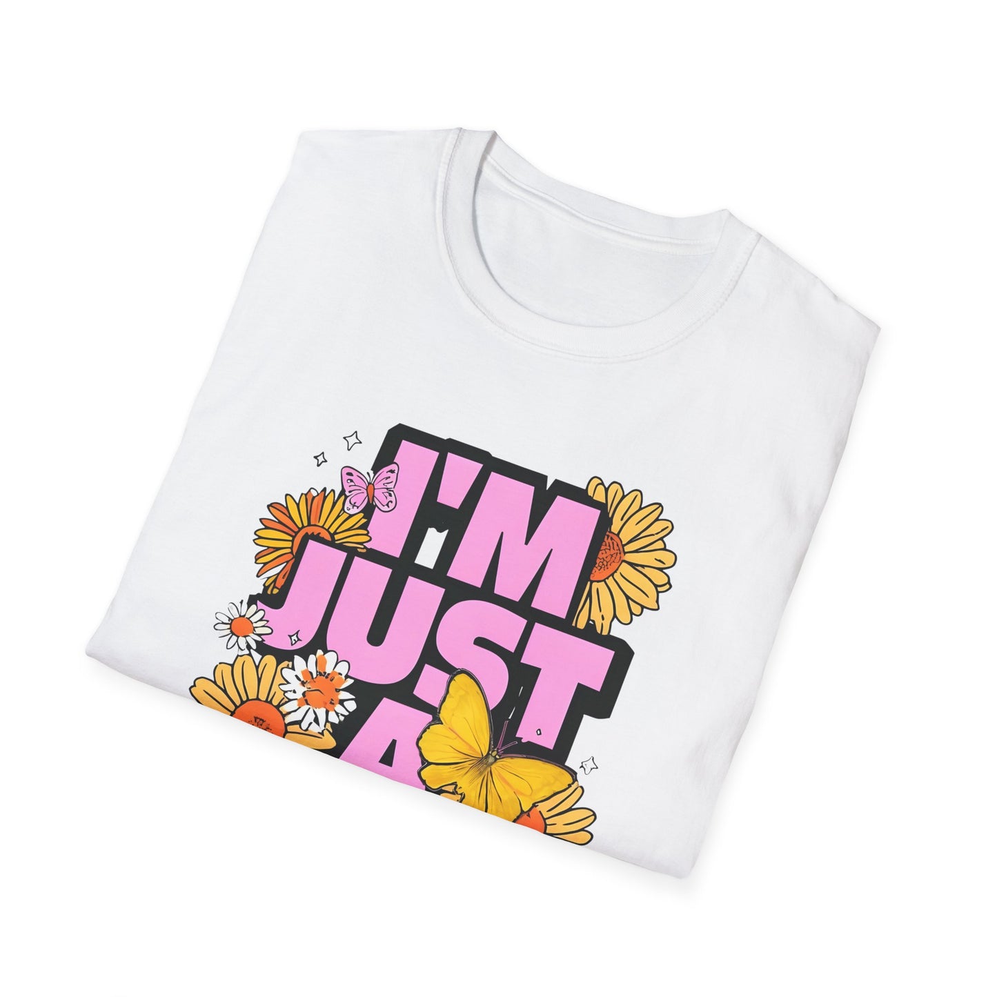 “I'm Just a Girl” Floral Unisex Softstyle T-Shirt – Expressive, Comfortable & Stylish