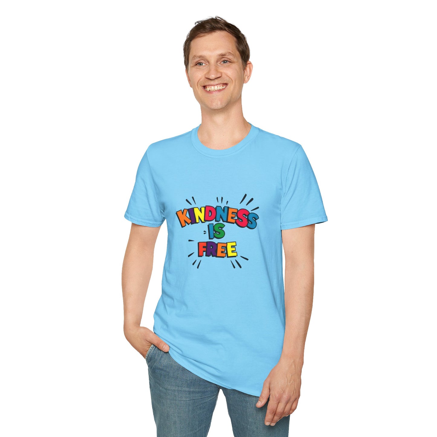 Kindness Is Free Unisex Softstyle T-Shirt | Inspirational Graphic Tee for Everyday Wear, Gifts, and Casual Outfits | Positive Vibes Apparel