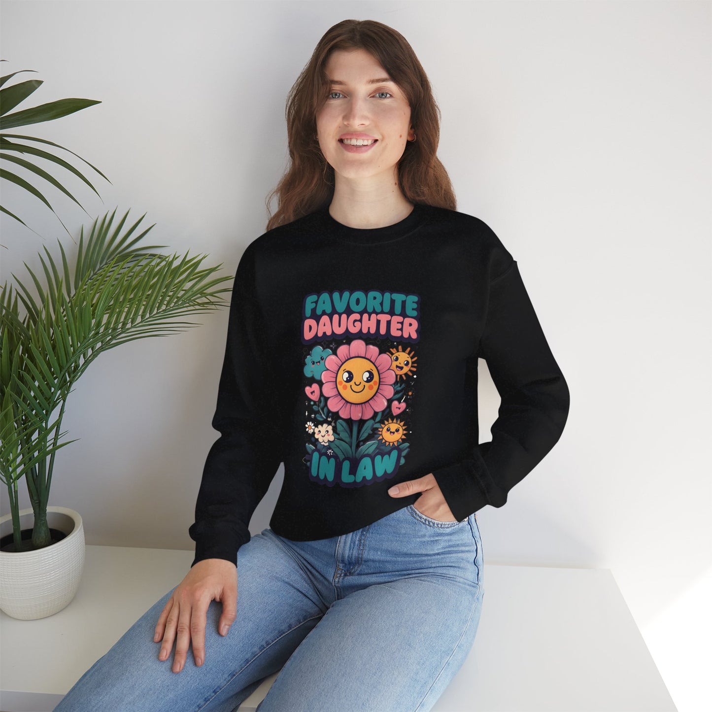 Favorite Daughter in Law Sweatshirt, Gift for Daughter in Law, Floral Crewneck, Cozy Sweatshirt, Birthday Gift, Mother’s Day Gift