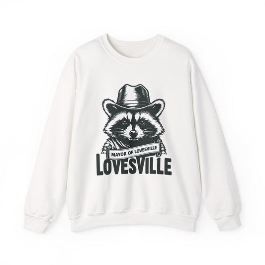 Comfy Mayor of Lovesville Sweatshirt, Casual Unisex Crewneck, Perfect Gift for Animal Lovers, Cozy Style for Holidays, Urban Fashion