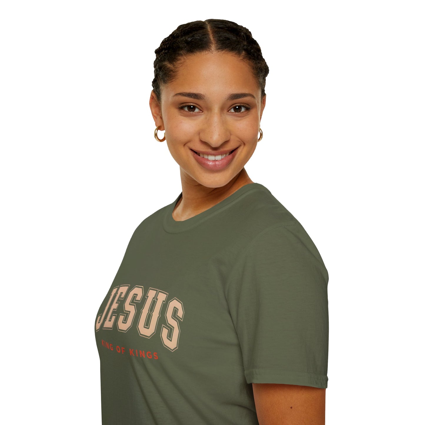Faith-Inspired Unisex Softstyle T-Shirt - Jesus King of Kings, Christian Apparel, Gift for Believers, Biblical T-Shirt, Religious Fashion