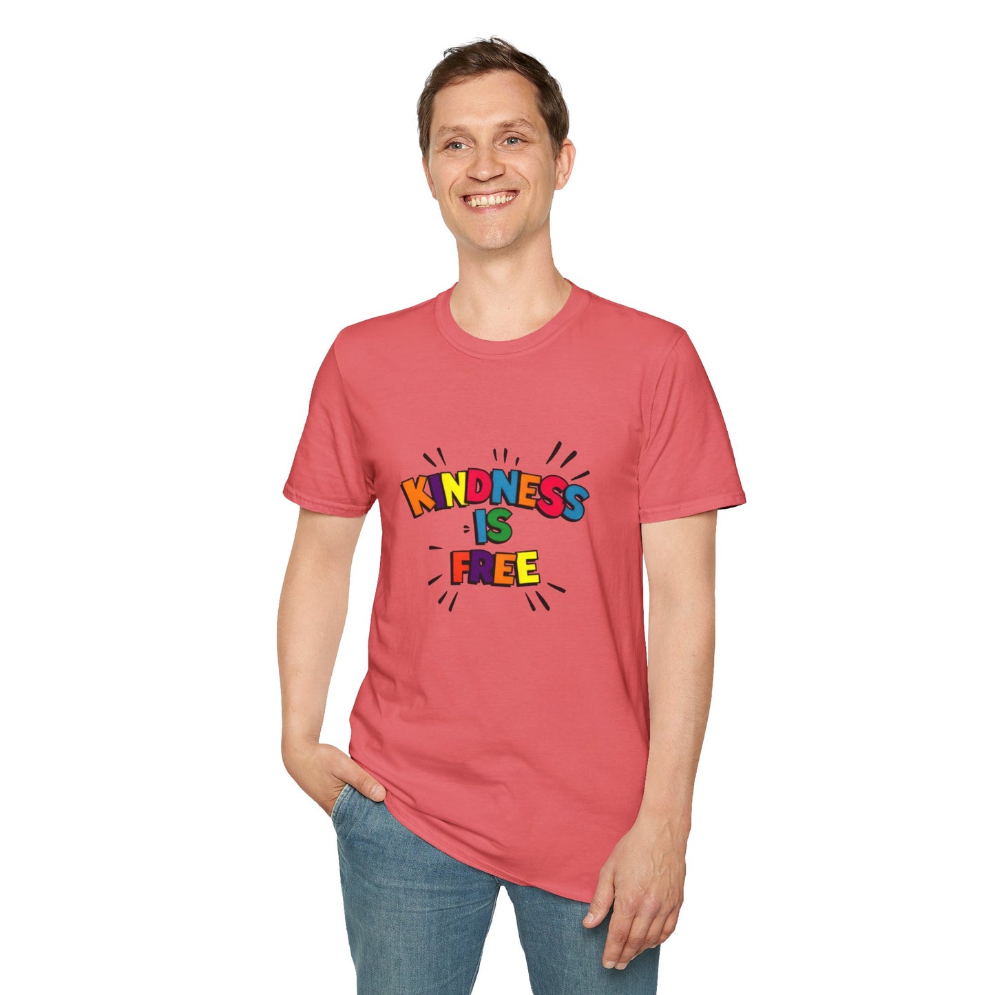 Kindness Is Free Unisex Softstyle T-Shirt | Inspirational Graphic Tee for Everyday Wear, Gifts, and Casual Outfits | Positive Vibes Apparel