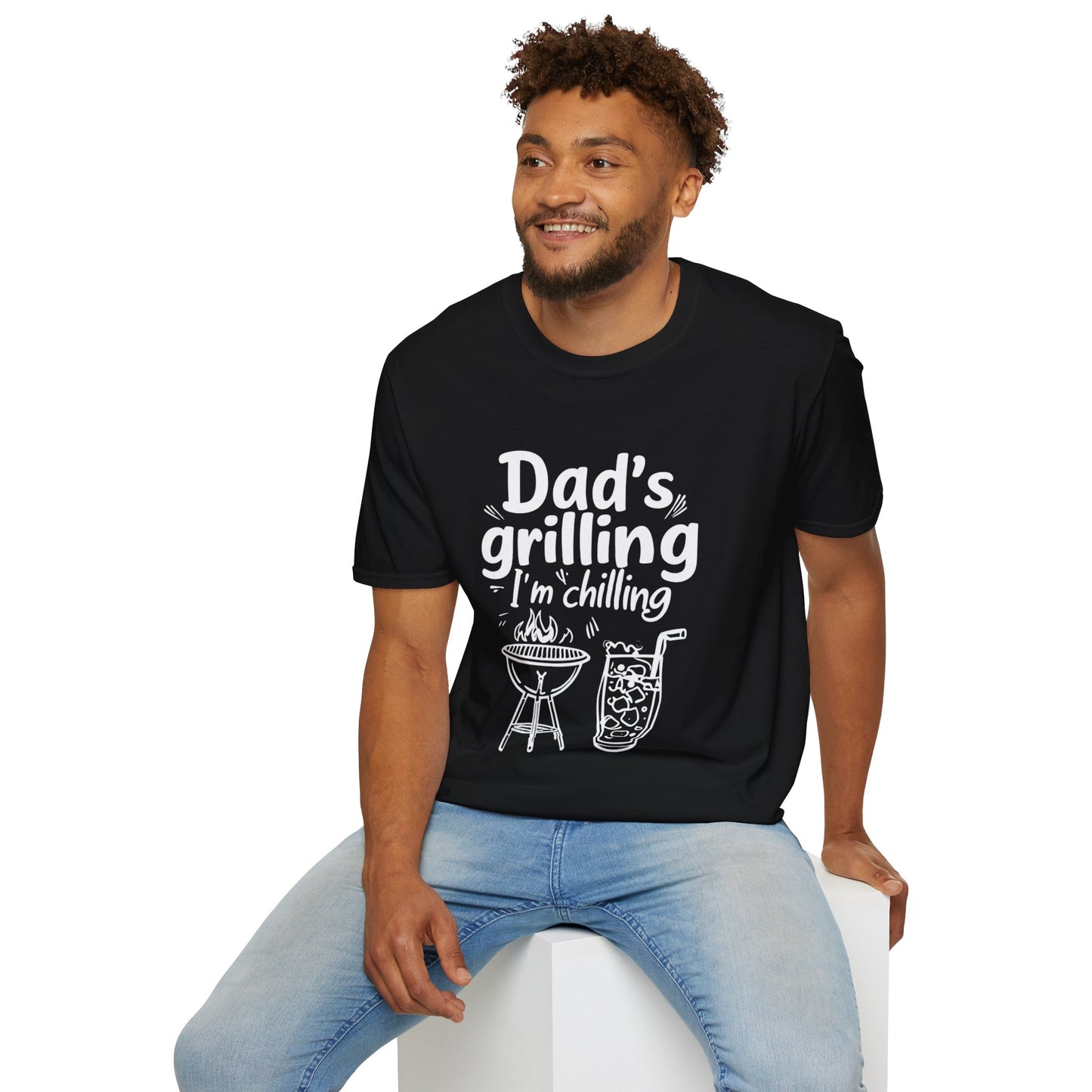 Dad’s Grilling, I’m Chilling Unisex T-Shirt, Gift for BBQ Lovers, Funny Summer Tee, Father's Day, Family Gatherings, Casual Wear