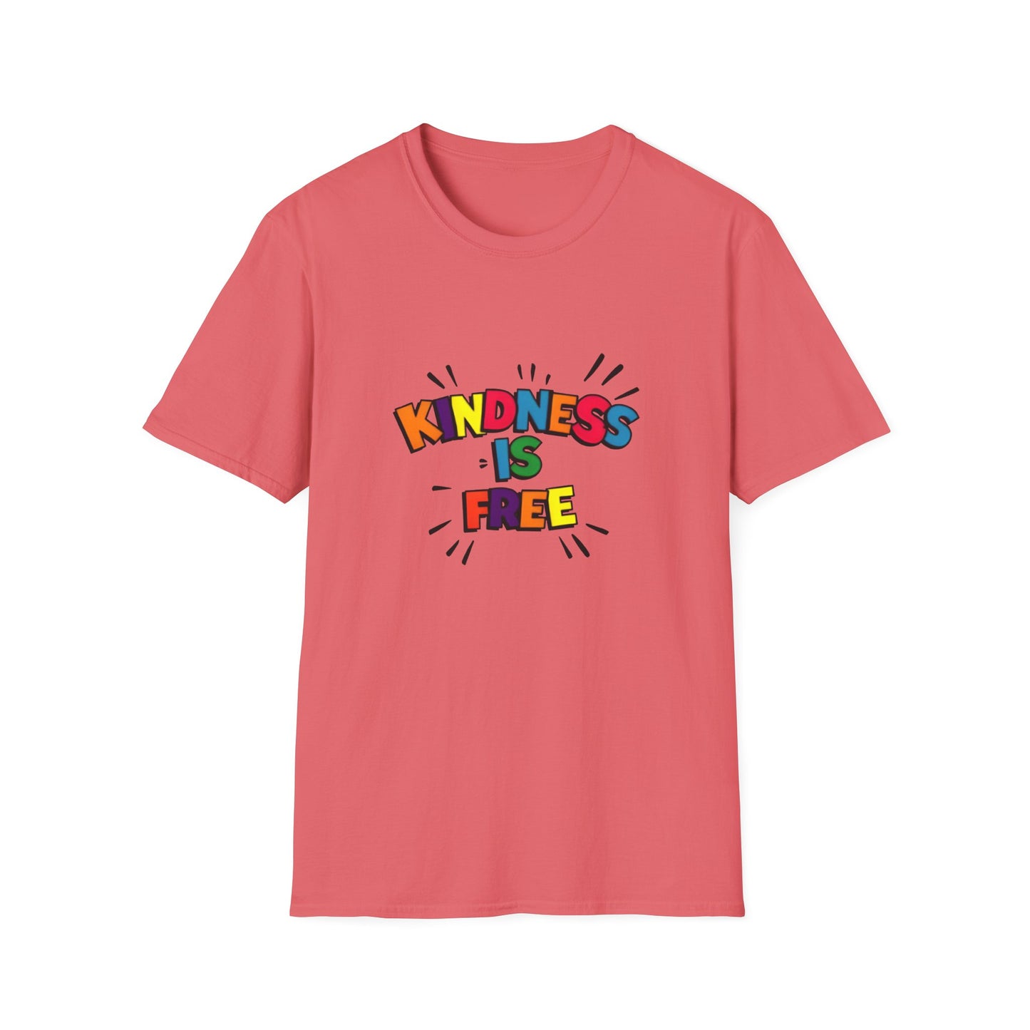 Kindness Is Free Unisex Softstyle T-Shirt | Inspirational Graphic Tee for Everyday Wear, Gifts, and Casual Outfits | Positive Vibes Apparel