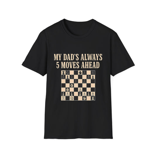 Dad's Chess Move T-Shirt, Unisex Softstyle Tee, Gift for Dad, Father's Day Shirt, Family Fun Apparel, Chess Lover Gift