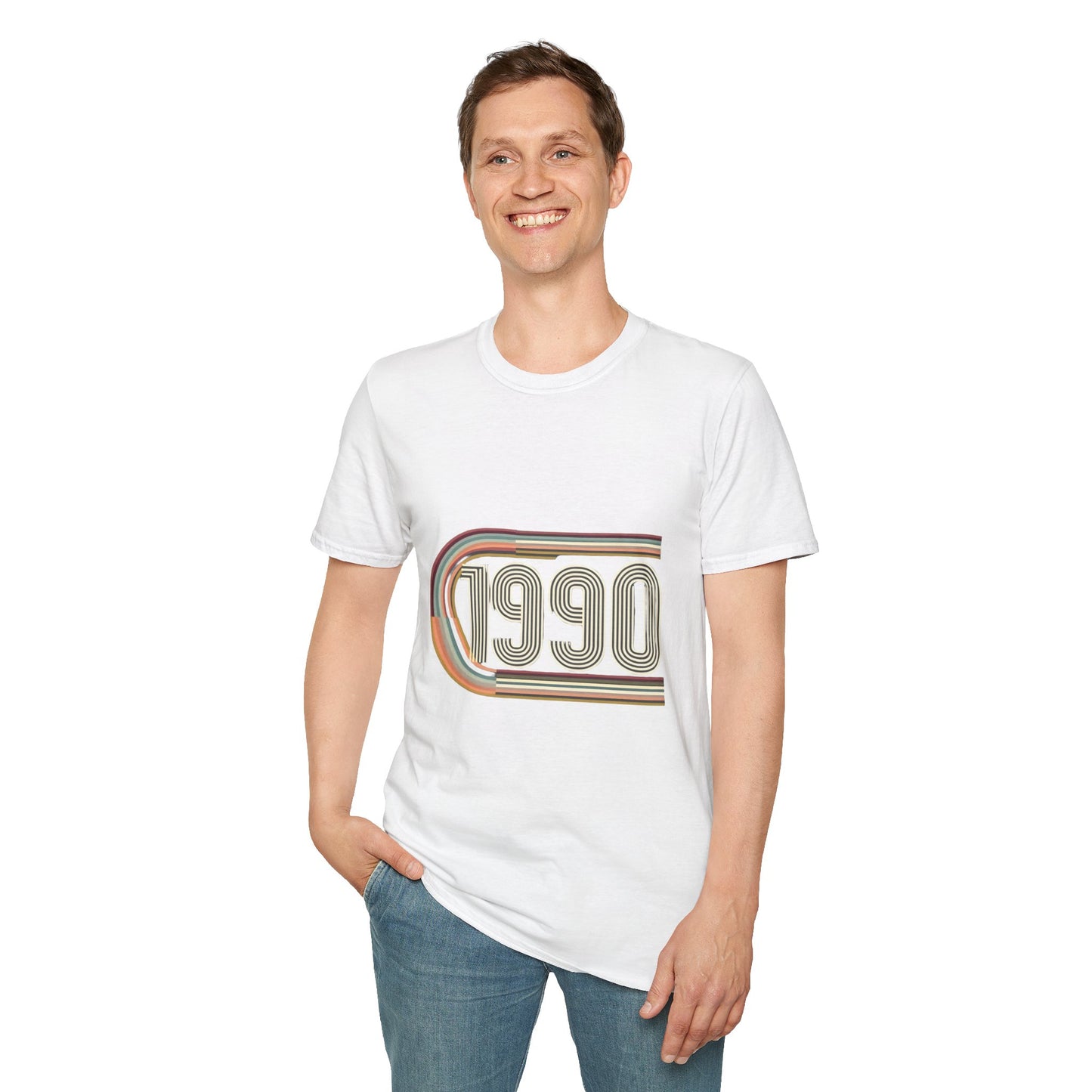 Retro 1990 Unisex Softstyle T-Shirt | Vintage Style Tee, 90s Nostalgia Shirt, Gift for 90s Kids, Casual Wear, Birthday Present