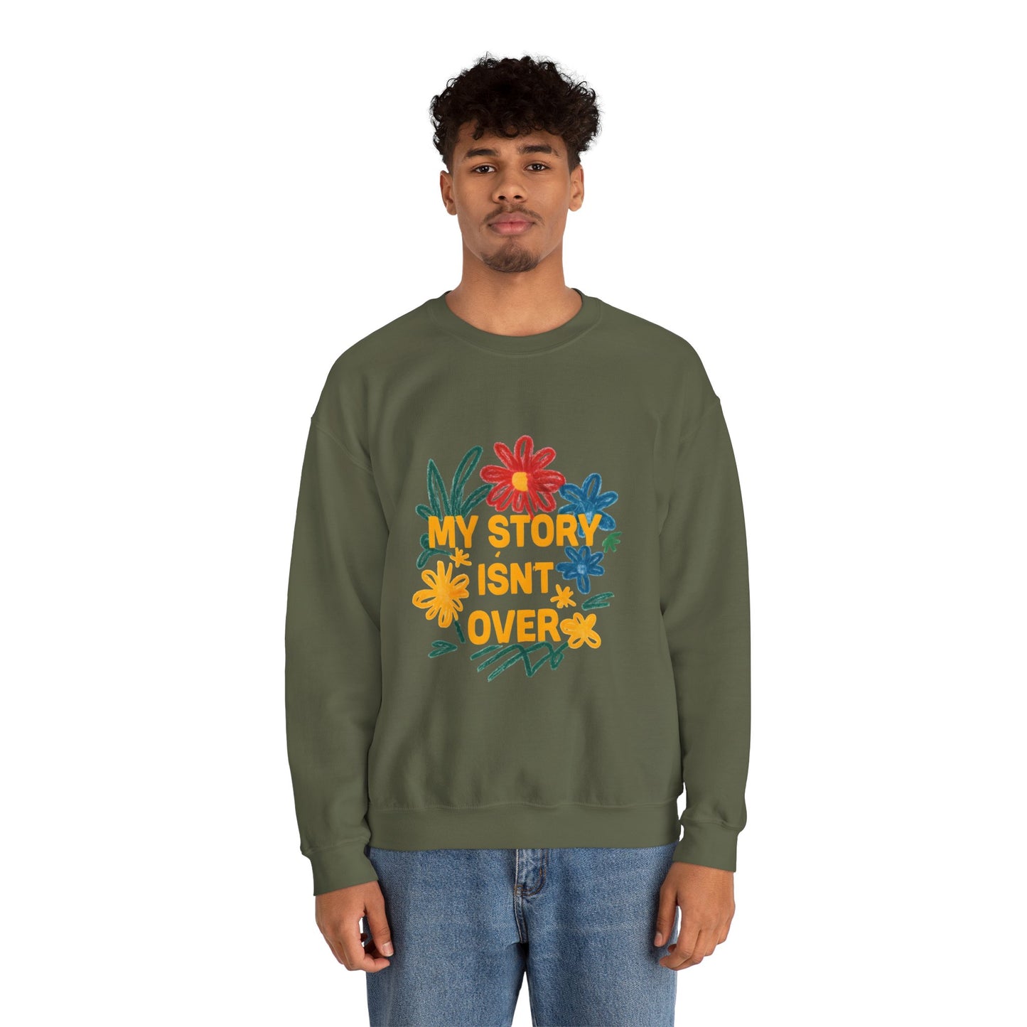Floral Motivational Crewneck Sweatshirt, Cozy Unisex Sweatshirt, Inspirational Gift, Spring Fashion, Self-Care Apparel