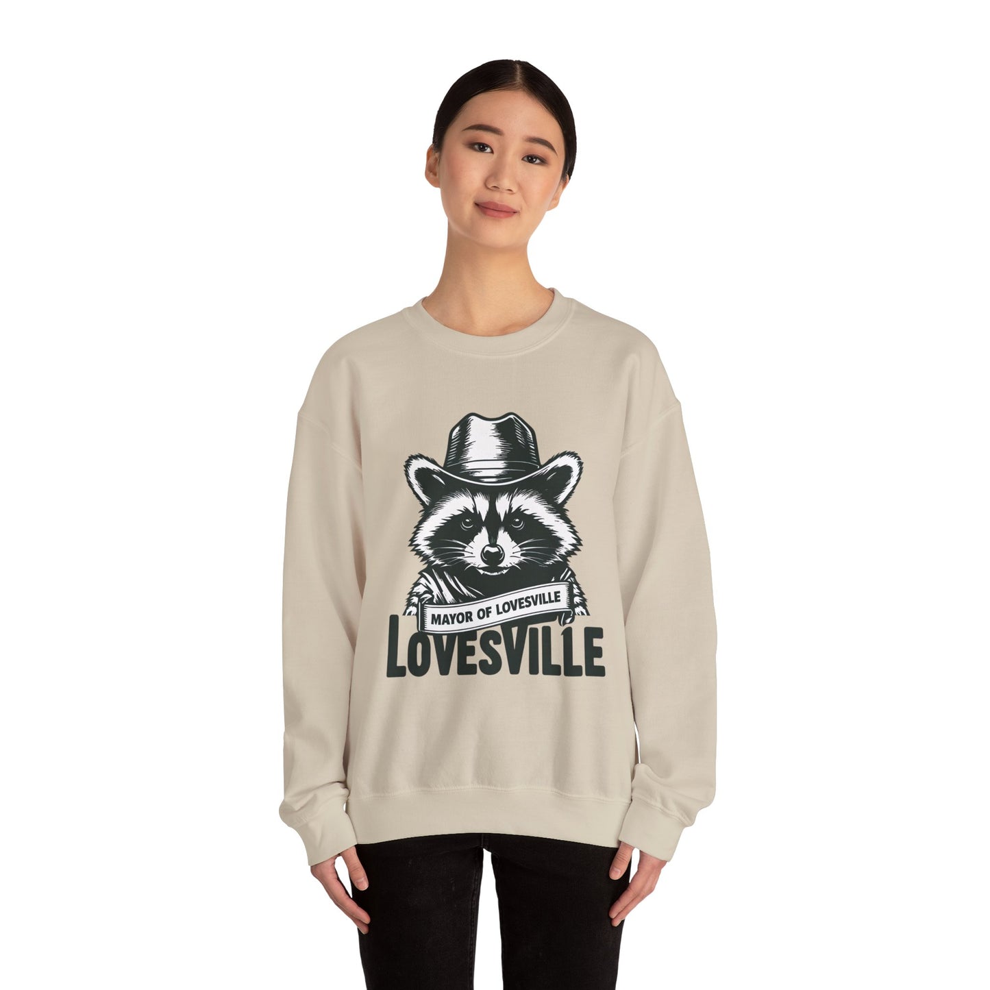 Comfy Mayor of Lovesville Sweatshirt, Casual Unisex Crewneck, Perfect Gift for Animal Lovers, Cozy Style for Holidays, Urban Fashion