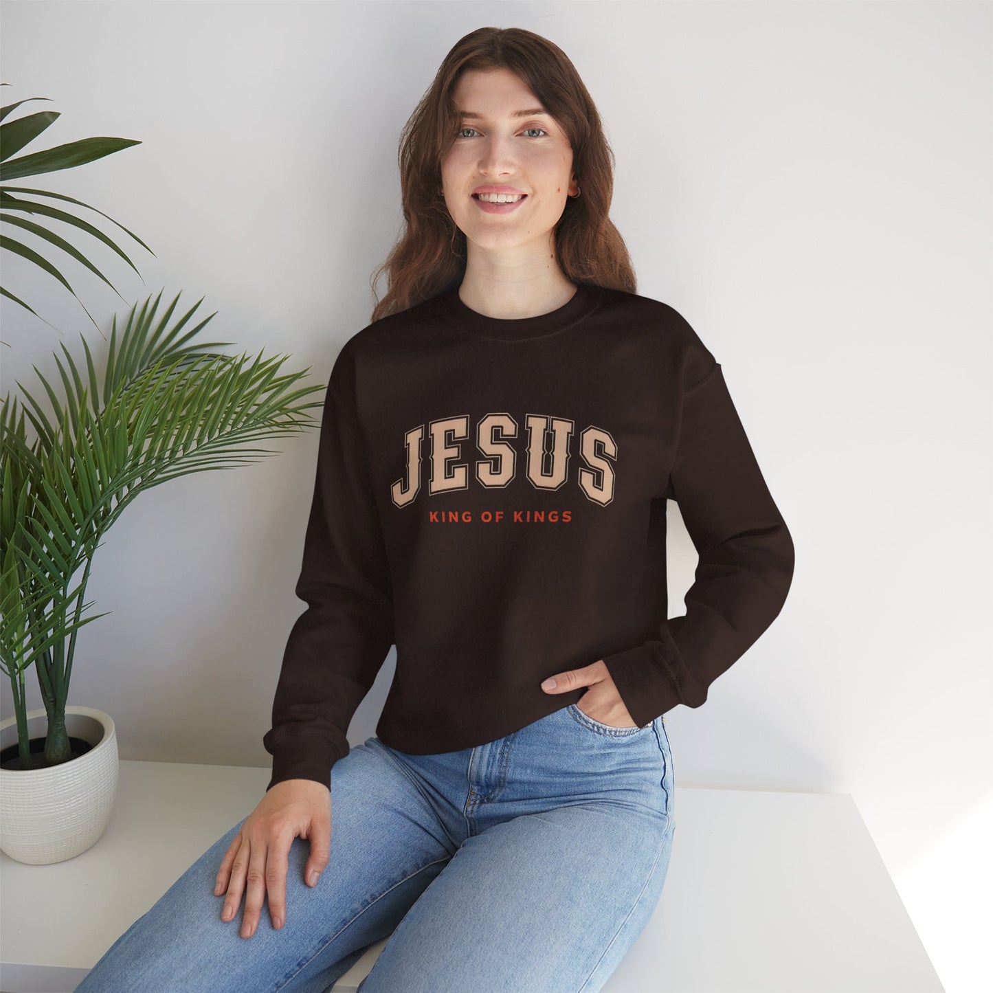 Jesus Crewneck Sweatshirt, Religious Apparel, Christian Gift, Cozy Unisex Sweatshirt, Faith-Based Wardrobe, King of Kings Fashion