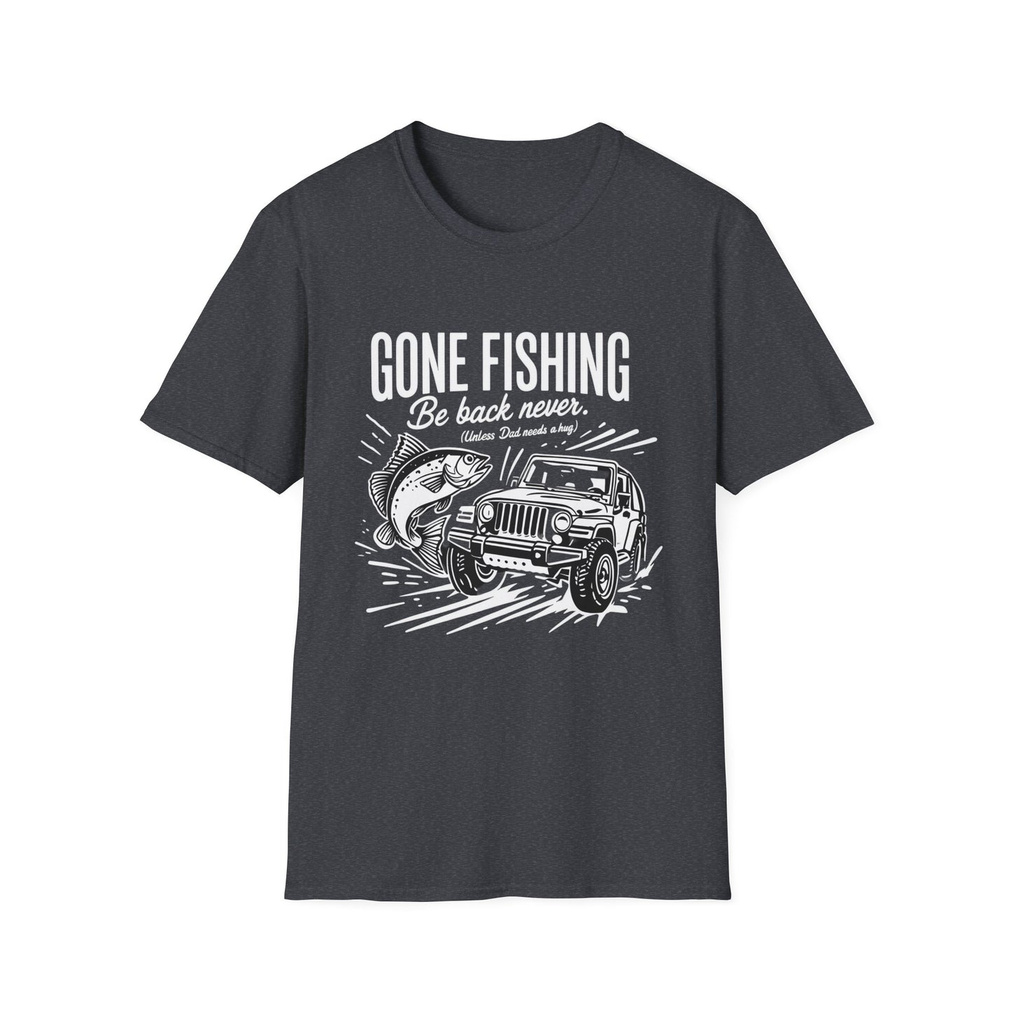 Gone Fishing Unisex Softstyle T-Shirt, Fun Fishing Tee, Outdoor Adventure Shirt, Gift for Fisherman, Casual Travel Wear