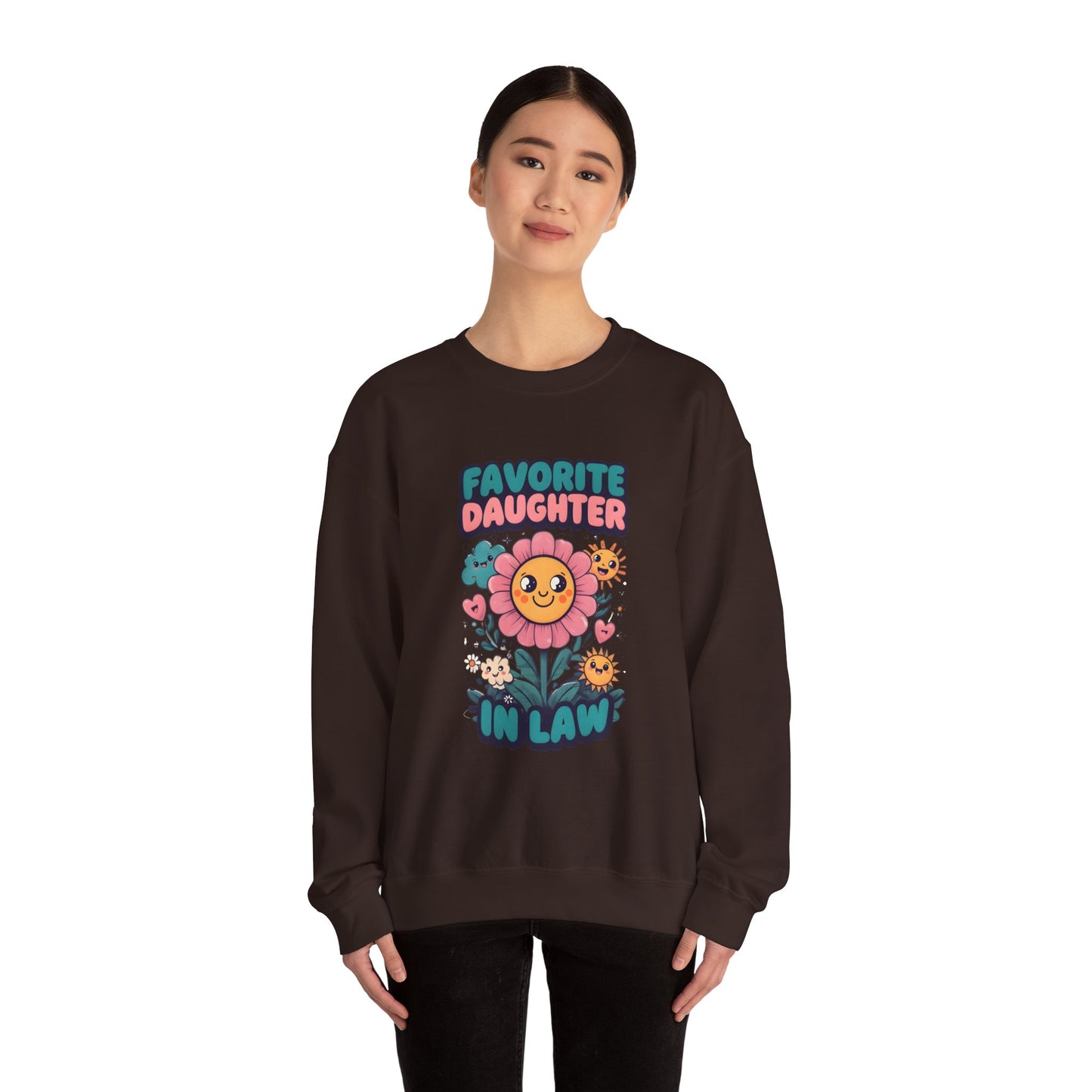 Favorite Daughter in Law Sweatshirt, Gift for Daughter in Law, Floral Crewneck, Cozy Sweatshirt, Birthday Gift, Mother’s Day Gift