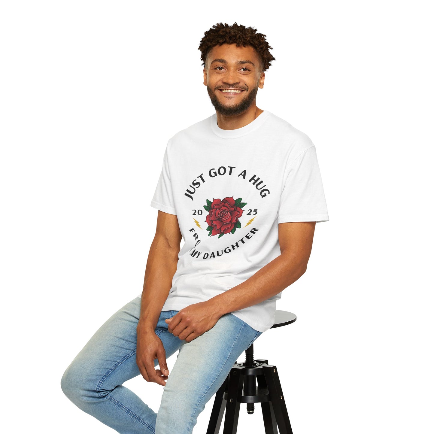 Heartfelt Rose T-Shirt - Just Got a Hug from My Daughter | Unisex Gift for Moms, Birthdays, Anniversaries, Family Events, Love
